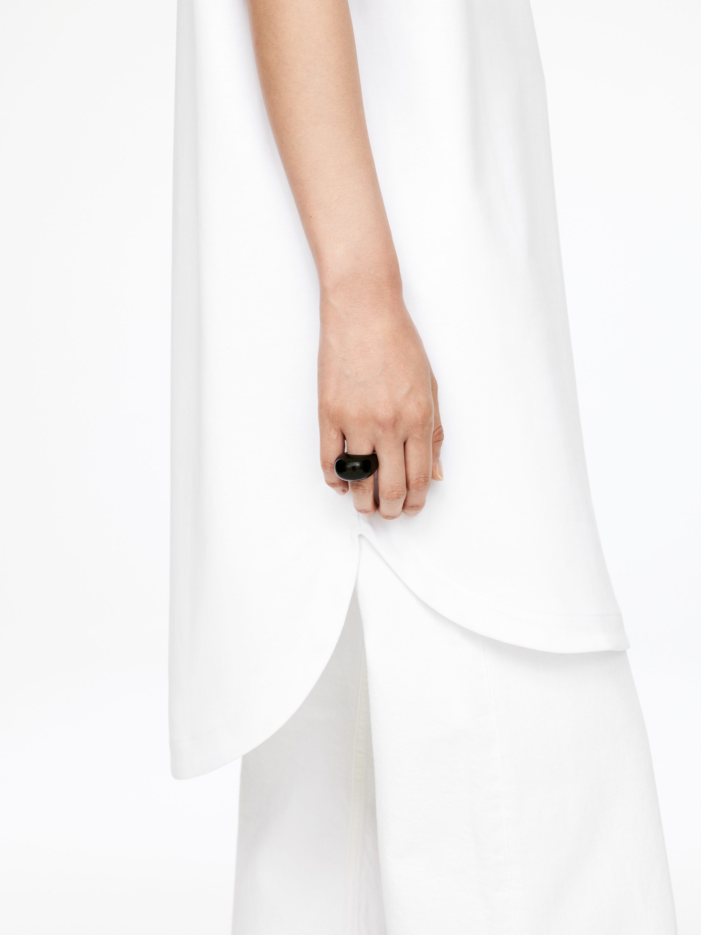 Cotton T-Shirt Dress - White - Loose fit - Women - StillMedia/Lookbook - 9