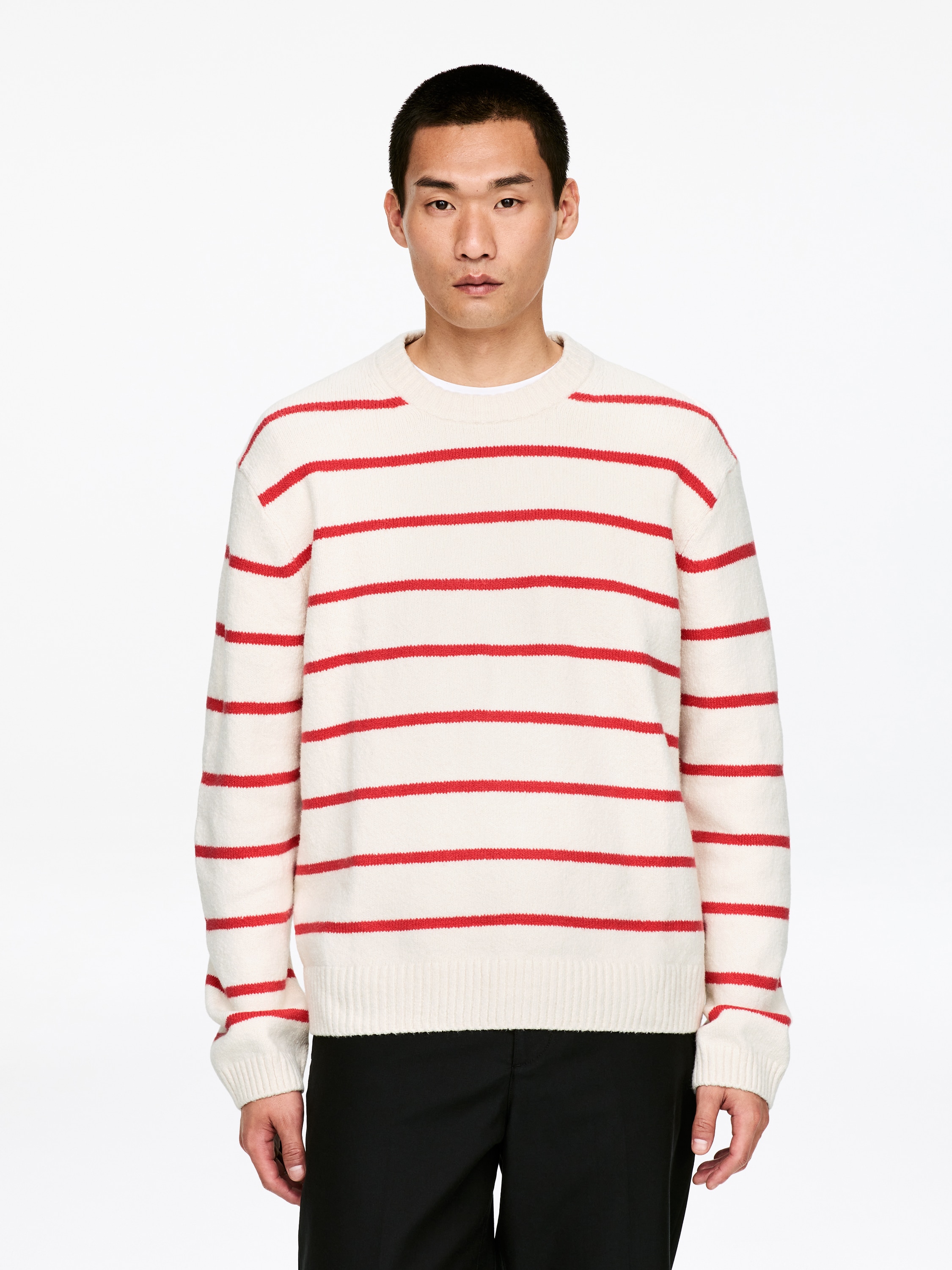 Maglione Uomo Girocollo A Righe Color Block – Pullover Slim Fit Morbido E Leggero Per Inverno - 2
