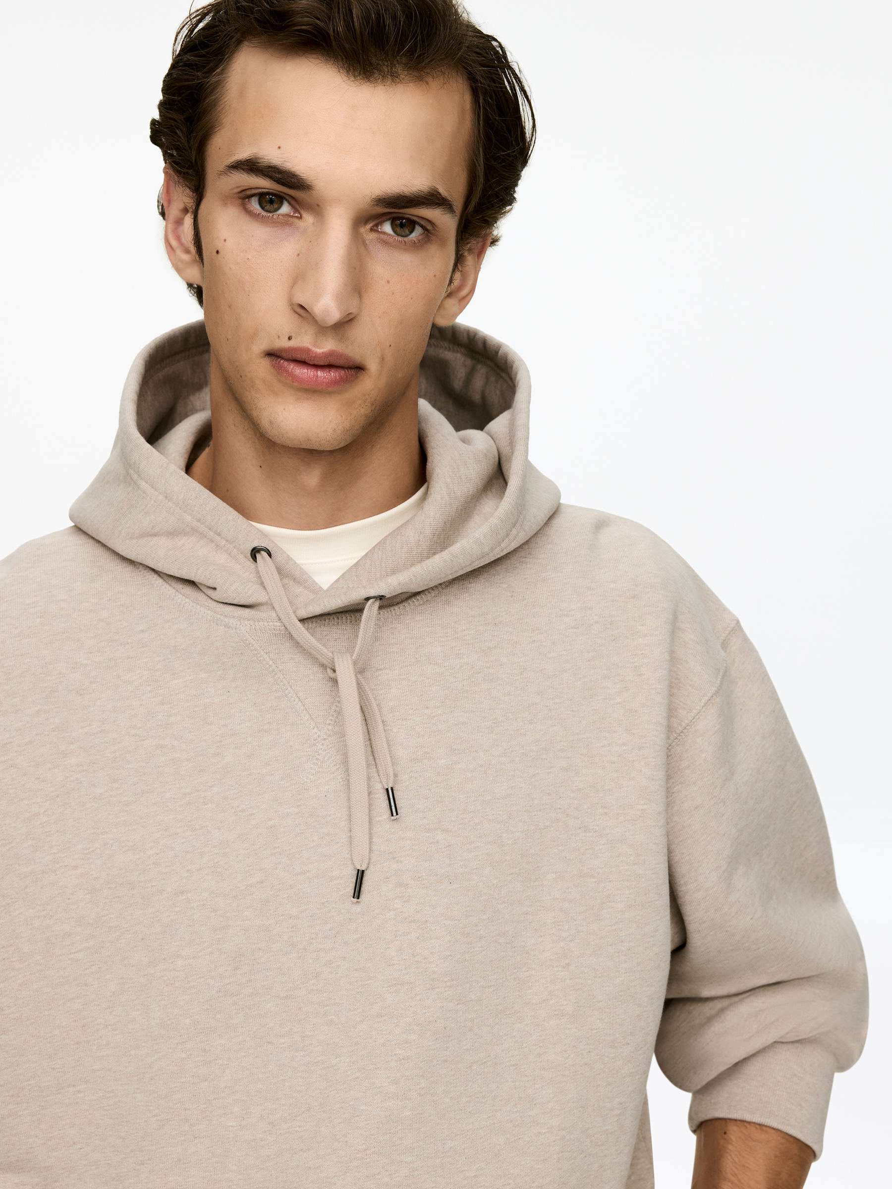 Sweatshirt mit Kapuze - Hellbeige meliert - Loose Fit - Women - StillMedia/Lookbook - 5