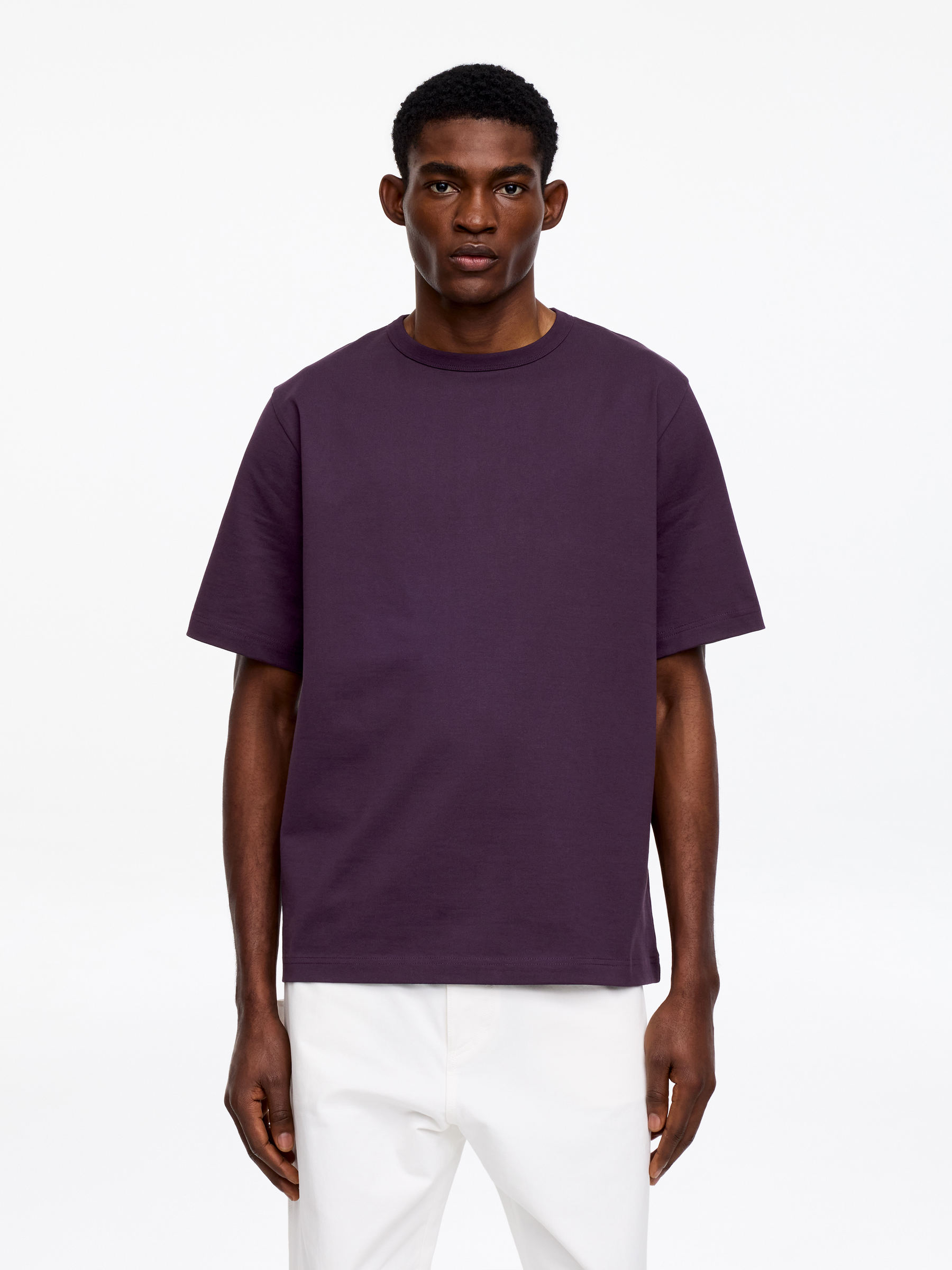 270 GSM Oversized T-Shirt - Dark Purple - Relaxed fit - Men - StillMedia/Lookbook - 4