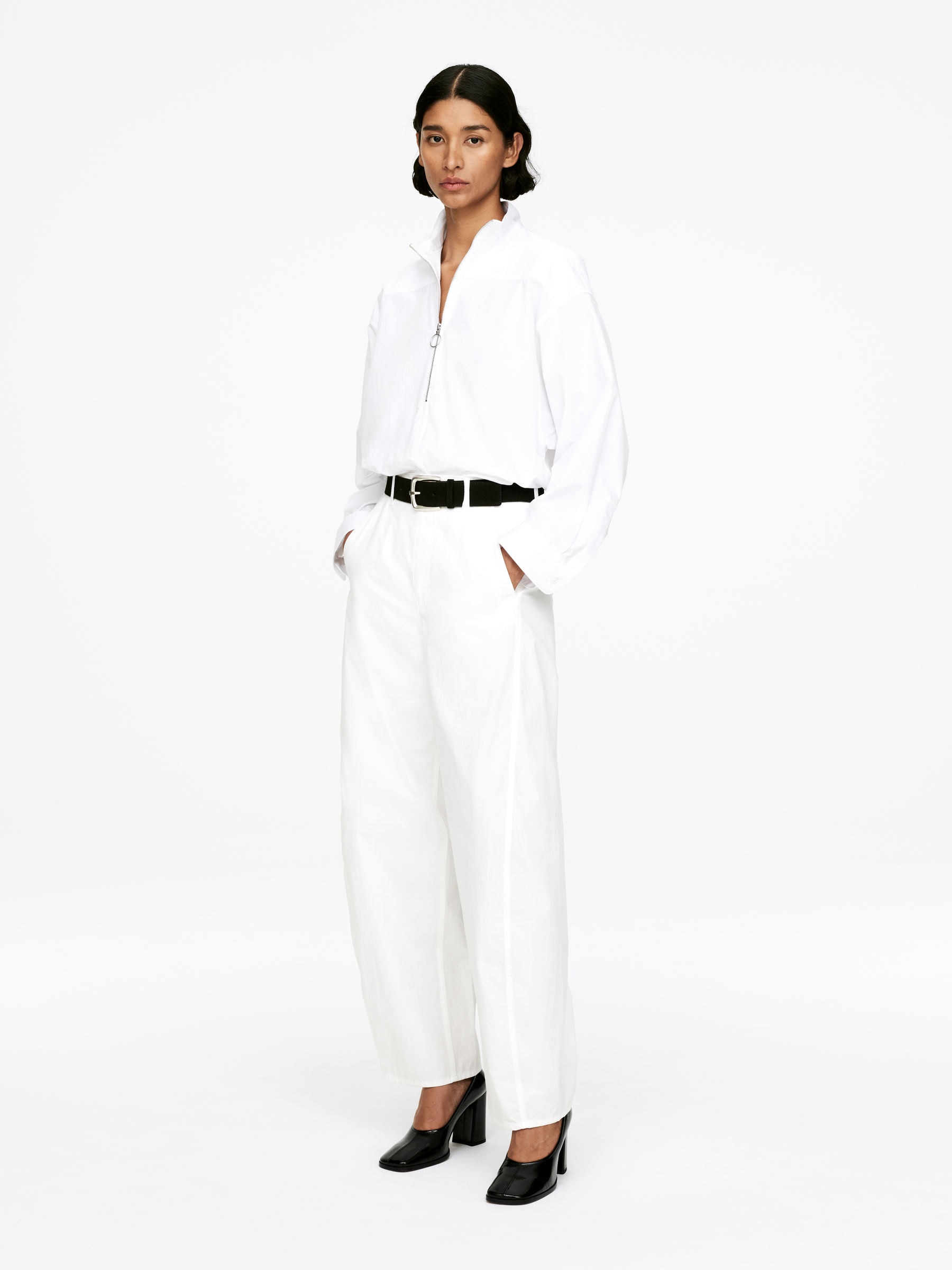 Block Heel Leather Pumps - Black - Women - StillMedia/Lookbook - 8