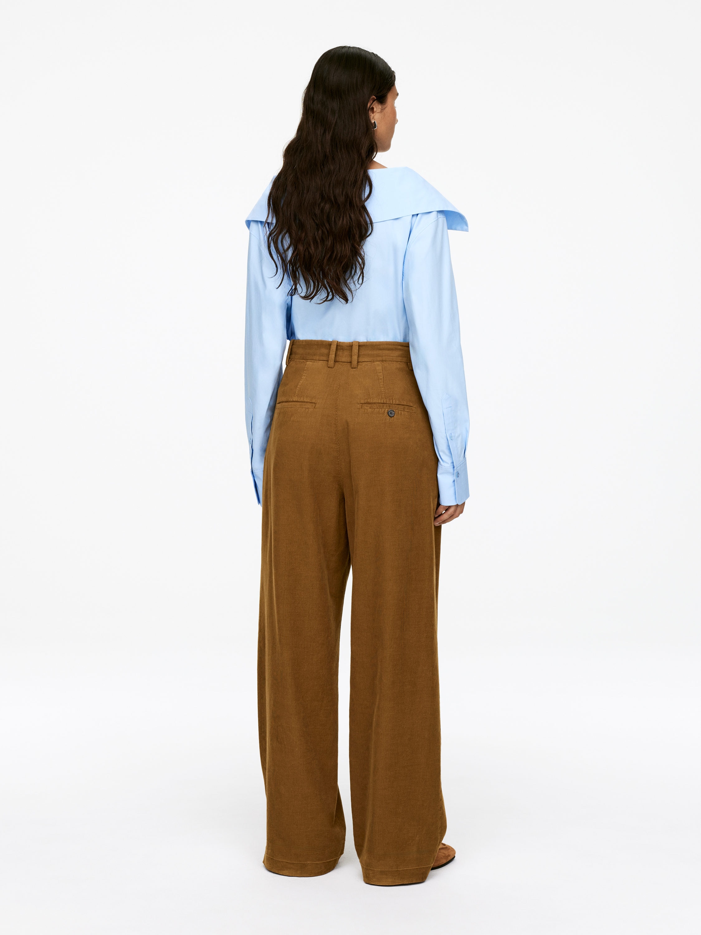 High-Waist Corduroy Trousers - Brown - Regular fit - Women - StillMedia/Lookbook - 6