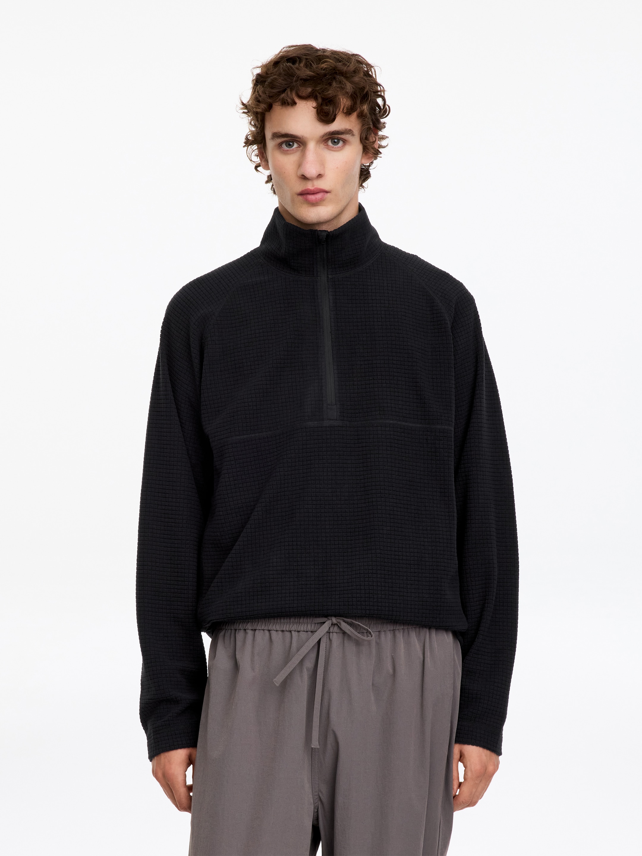 ARKET ACTIVE Structured Half-Zip Jumper-Black-21263