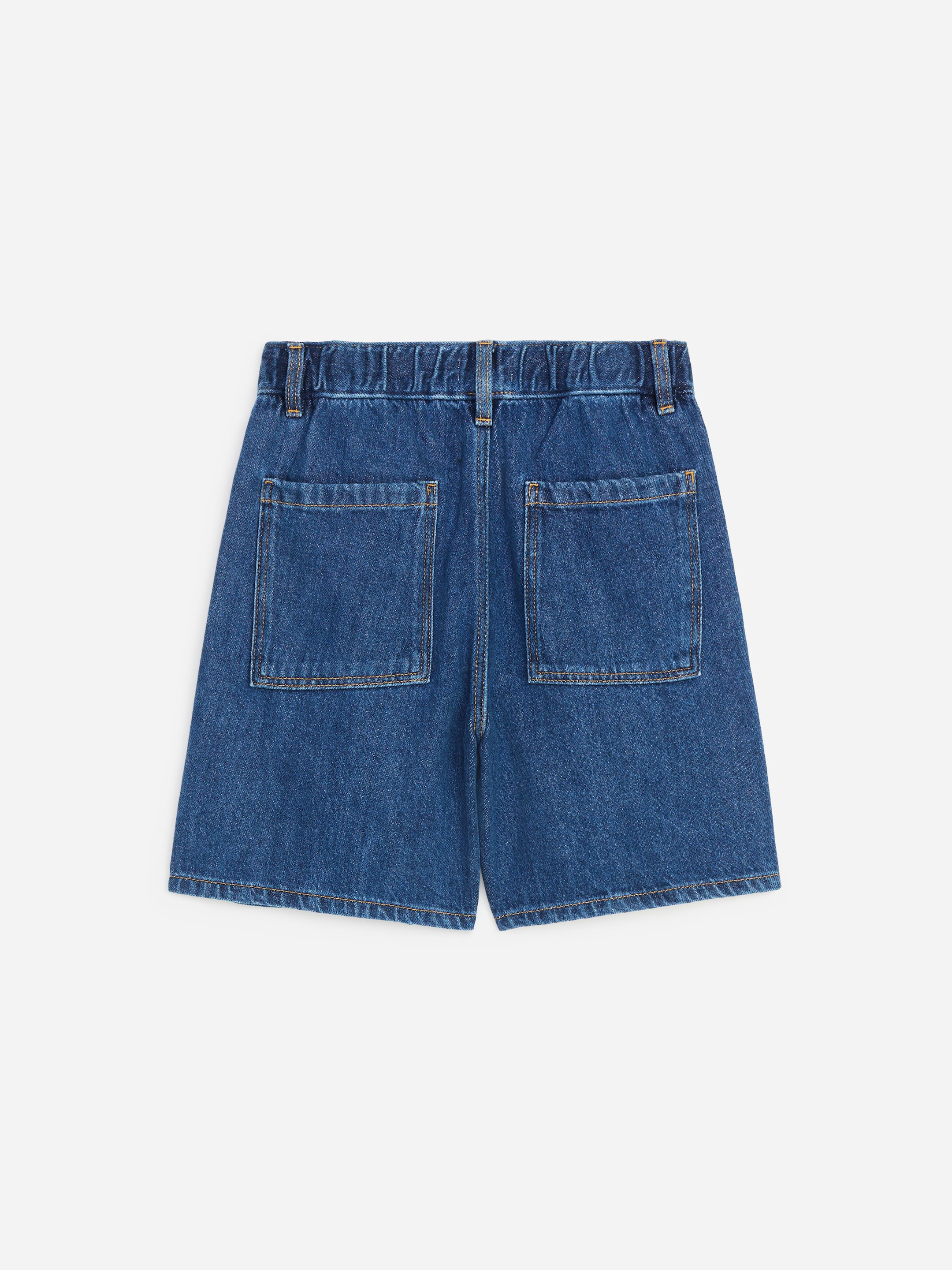 Denim Pull-On Shorts - Dark Blue - Relaxed fit - Children - StillMedia/DescriptiveStillLife - 3