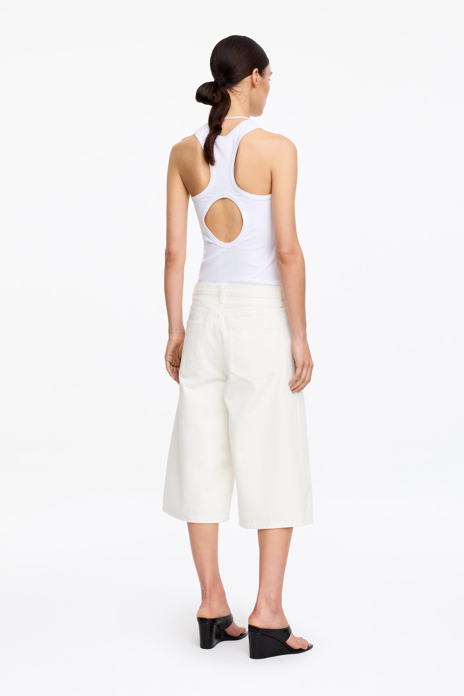 Pantalones cortos denim largos - Blanco roto - 3