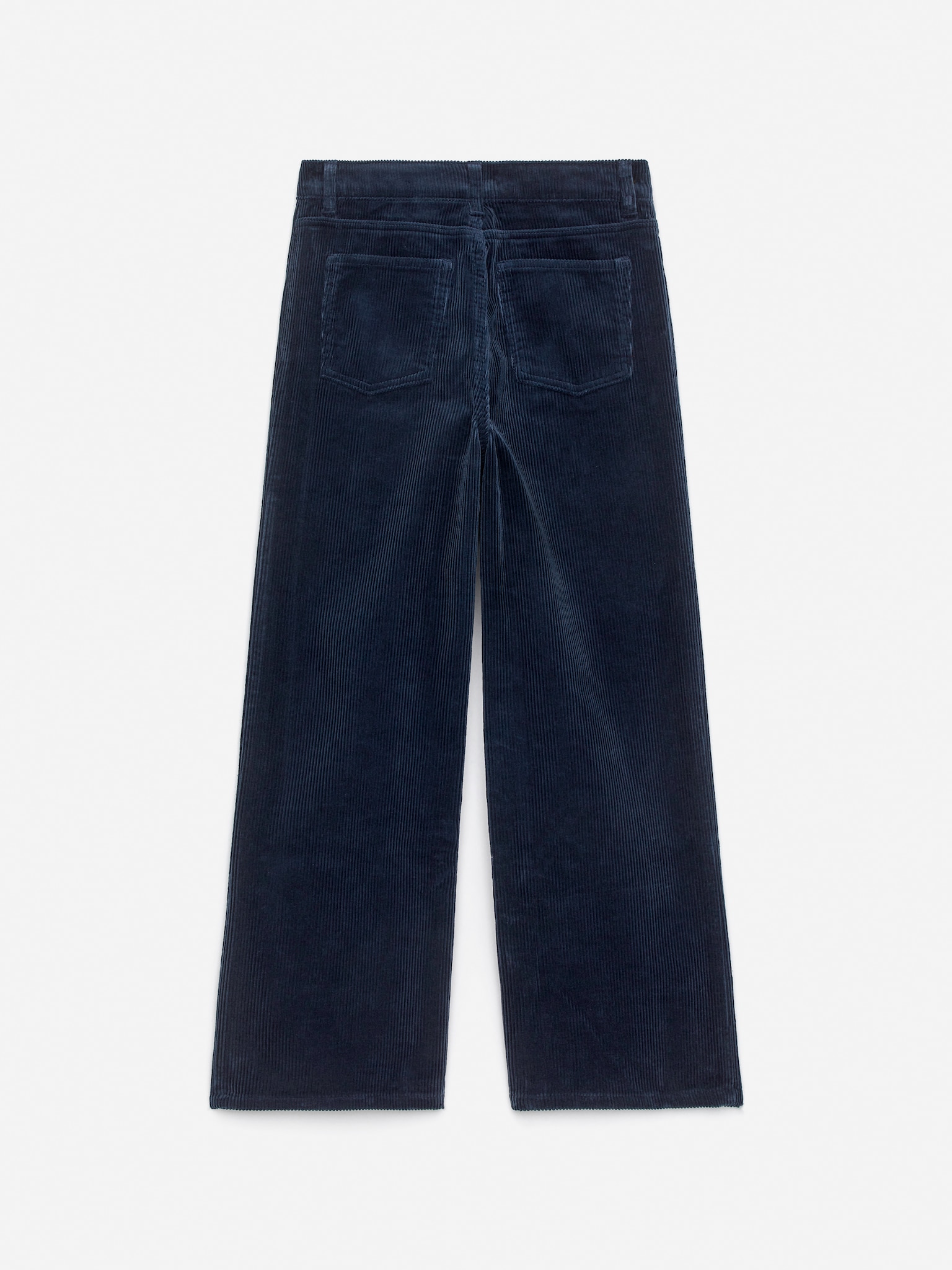 Pantalon évasé en velours côtelé - Bleu foncé - 3