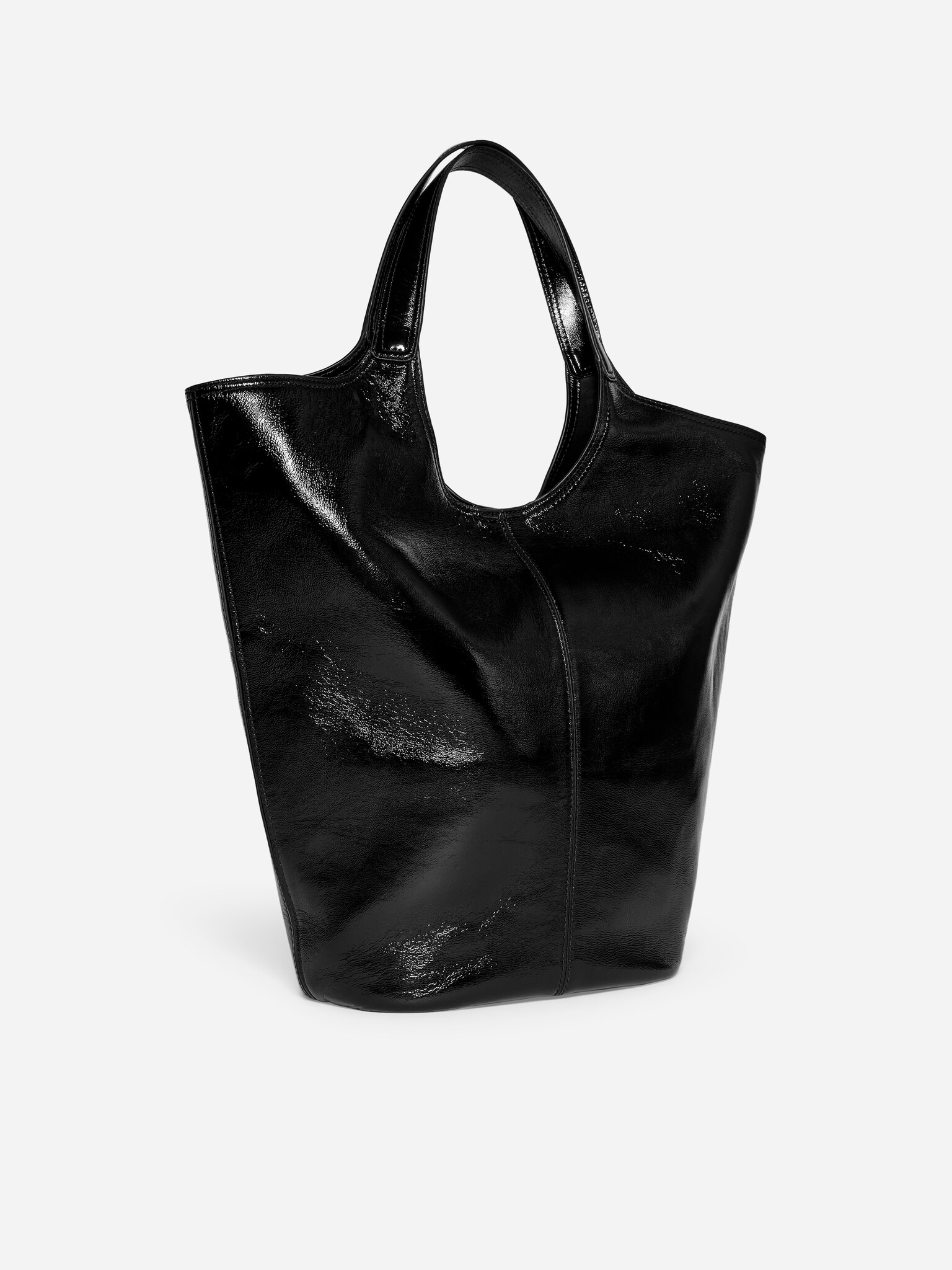 Patent Leather Tote Bag - Black - 6
