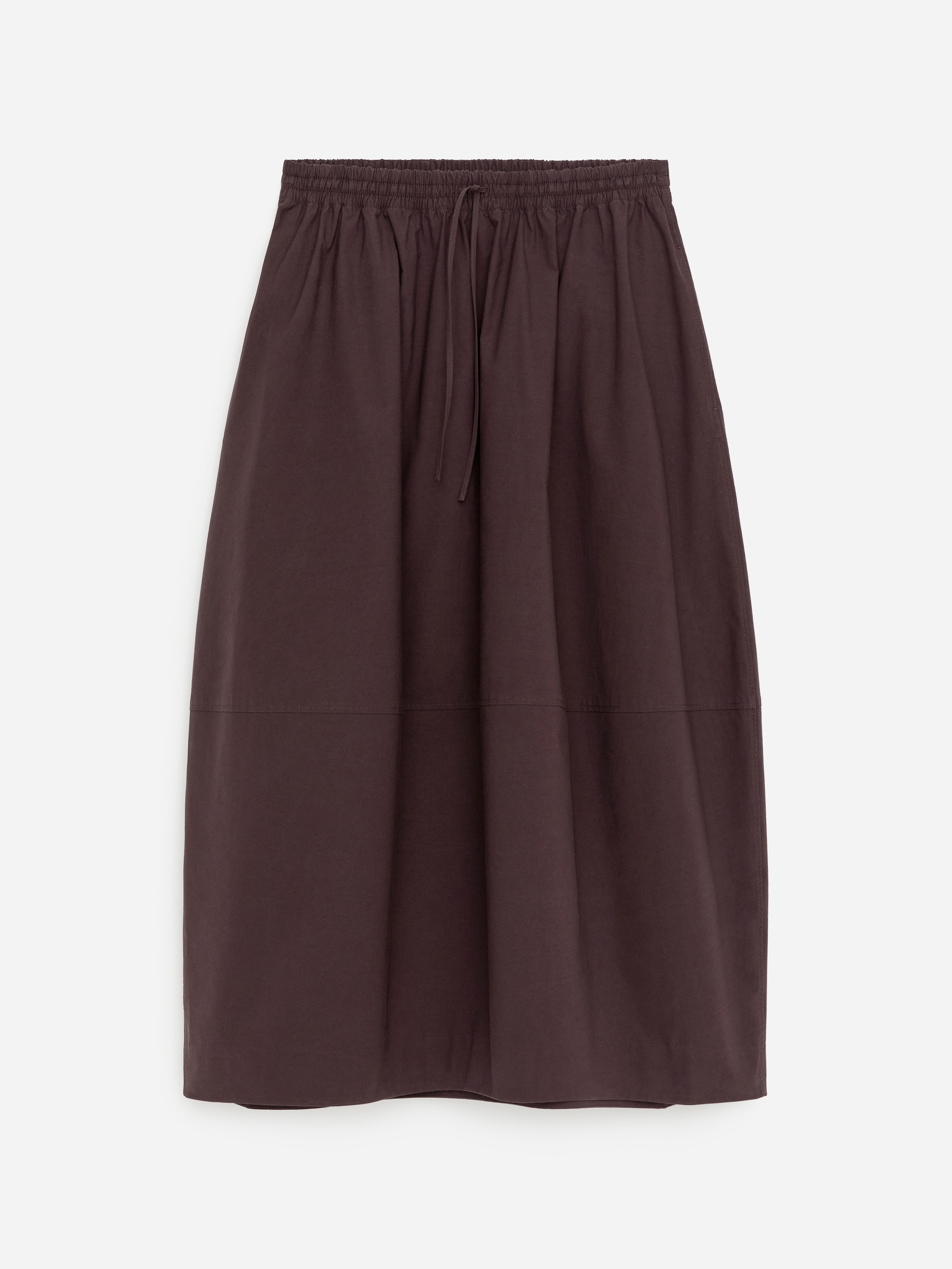 Minifalda de algodón - Marrón oscuro/Beige claro