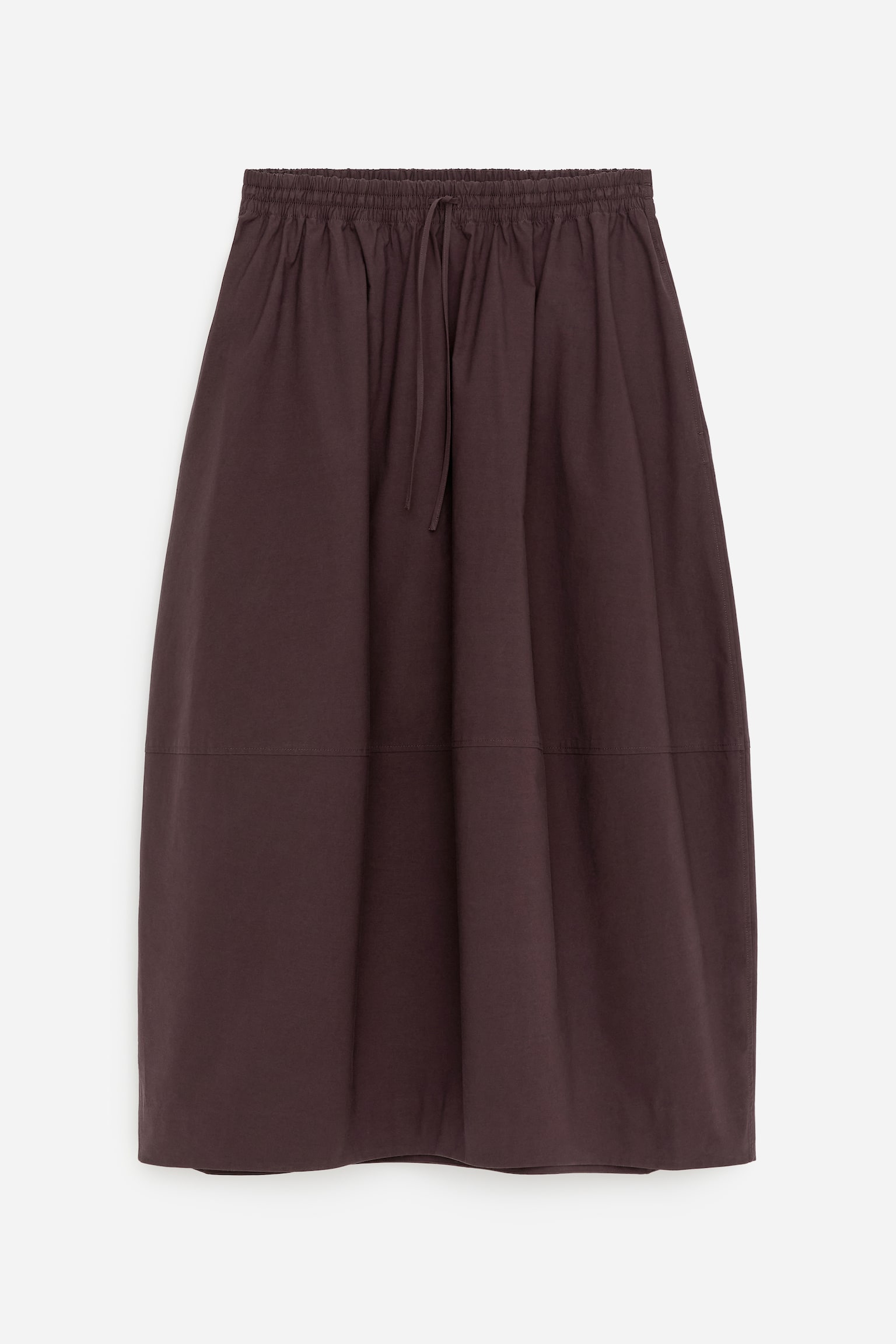 Fustă midi din bumbac - Maro Închis/Bej Deschis - 2