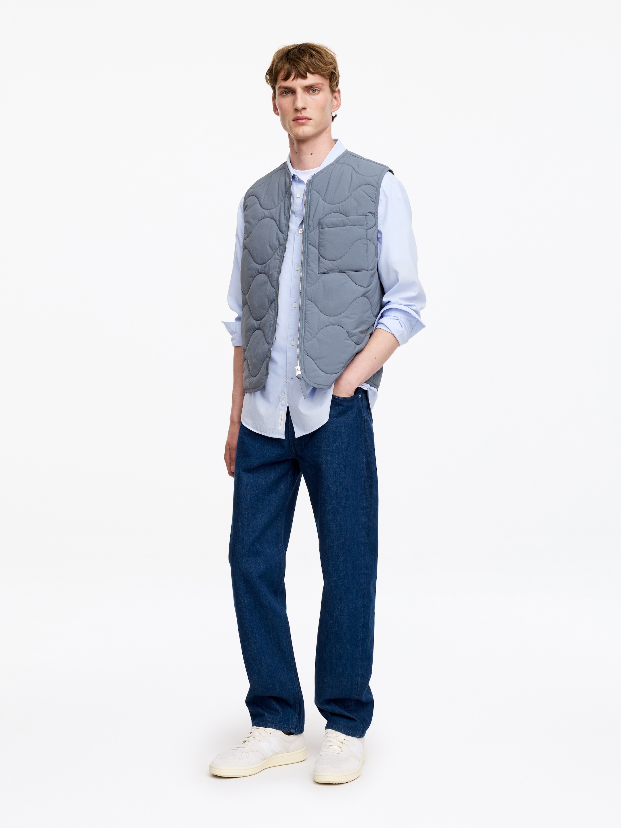 2-in-1 Quilted Liner Vest - Blueish Grey - Regular fit - Men - StillMedia/Lookbook - 2