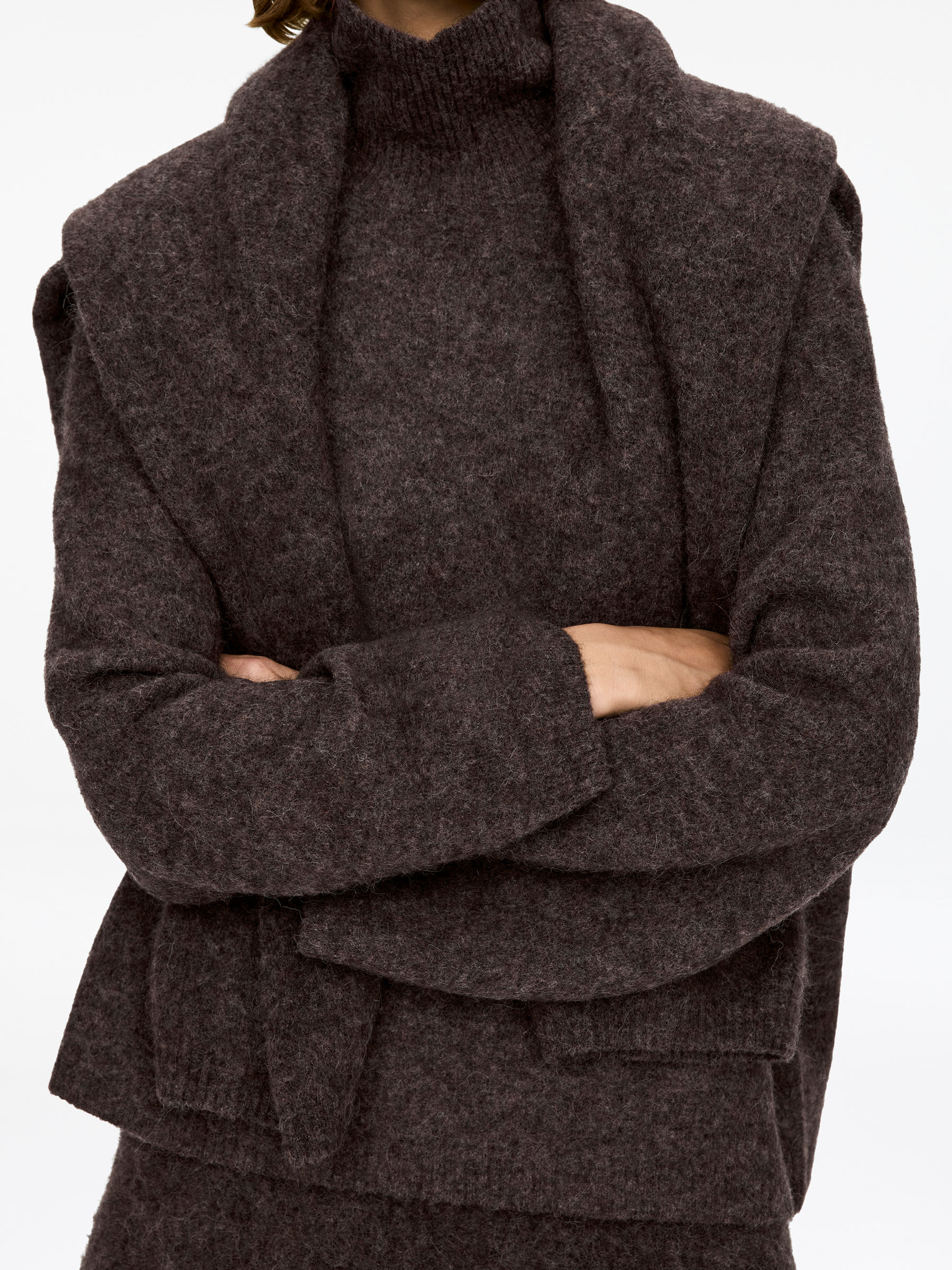 Pull à col roulé - Marron - Oversized - Femme - StillMedia/Lookbook - 5