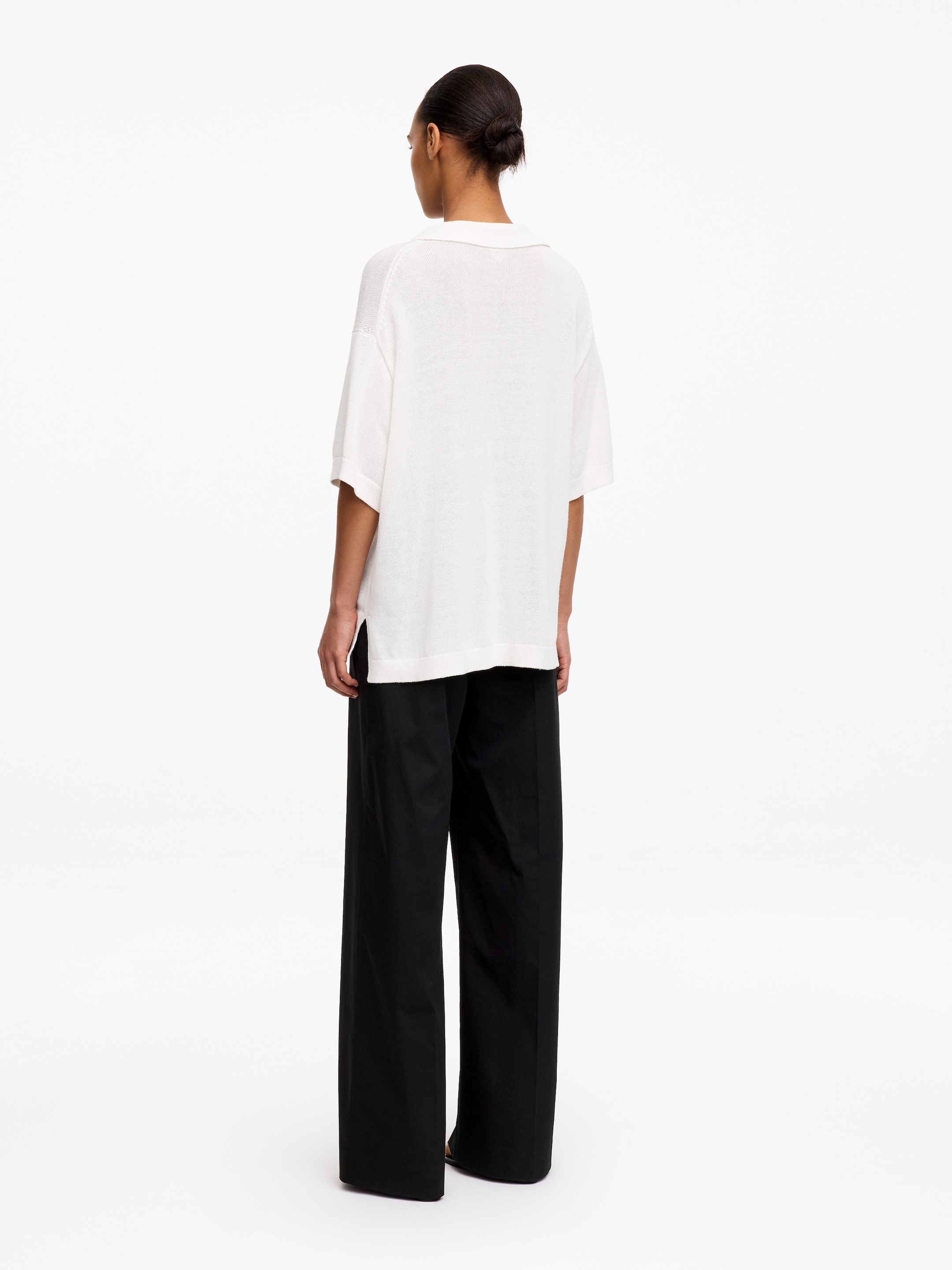 High-Waist Chino Trousers - Noir - Regular fit - Femme - StillMedia/Lookbook - 3
