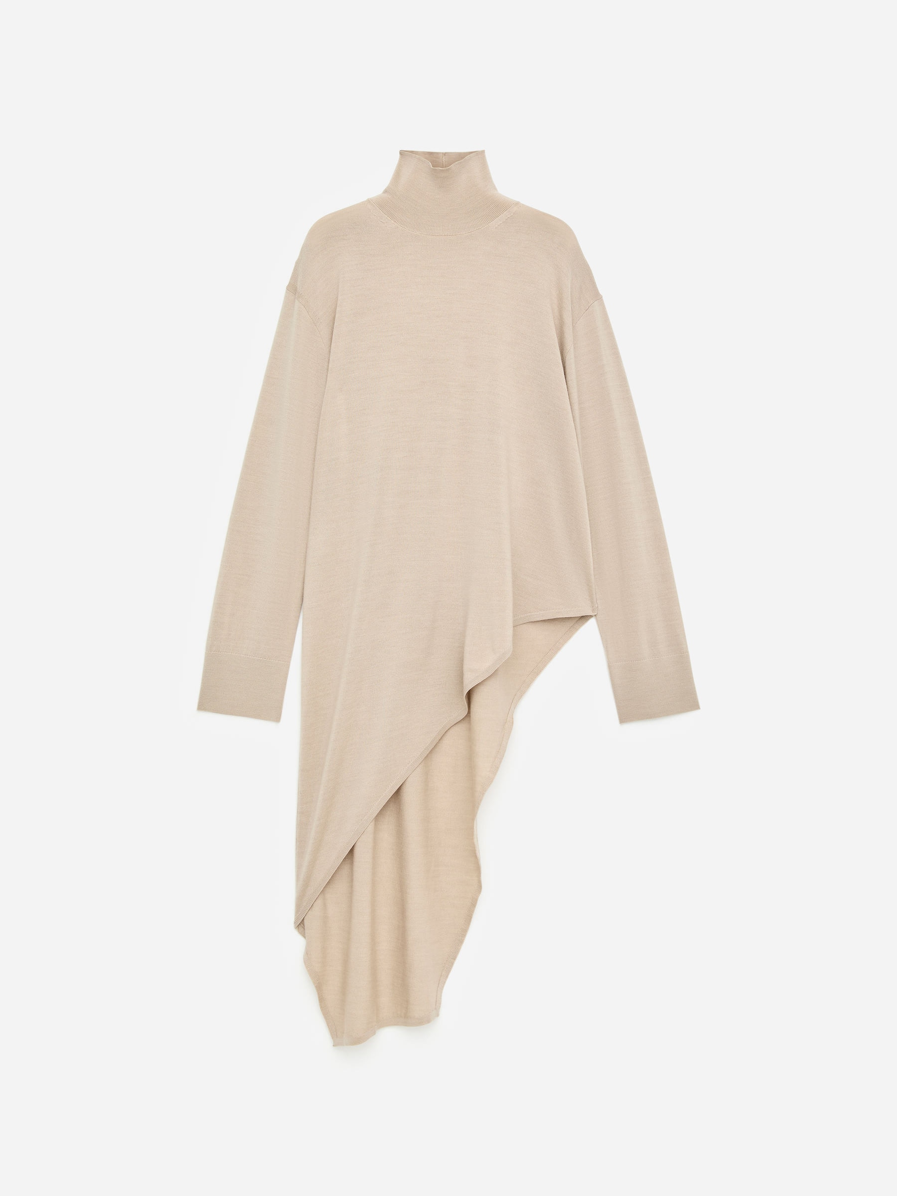 Asymmetric Wool Jumper - Light Beige - Loose fit - Women - StillMedia/DescriptiveStillLife - 2