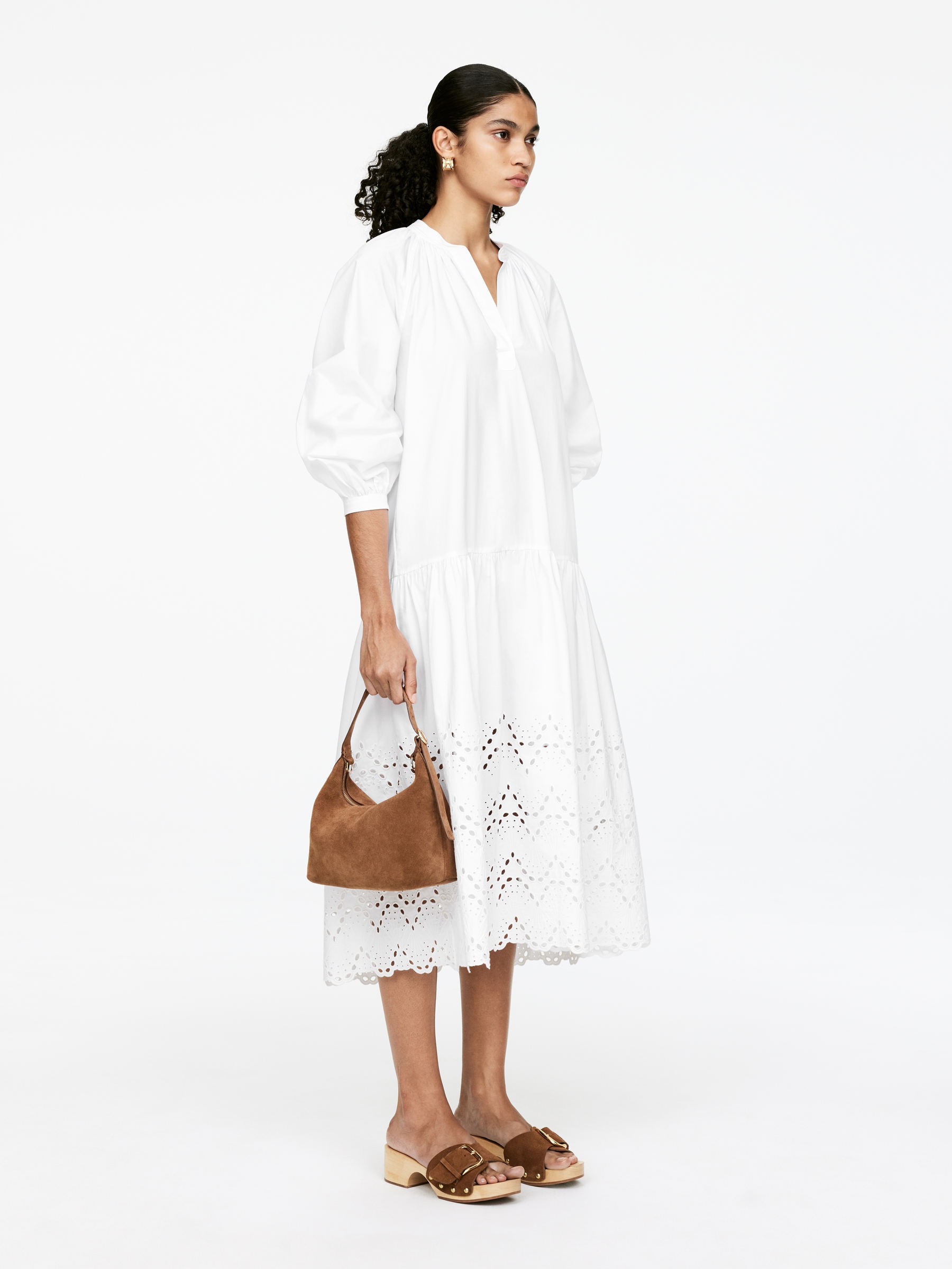 Embroidered Dress - White - Regular fit - Women - StillMedia/Lookbook - 4