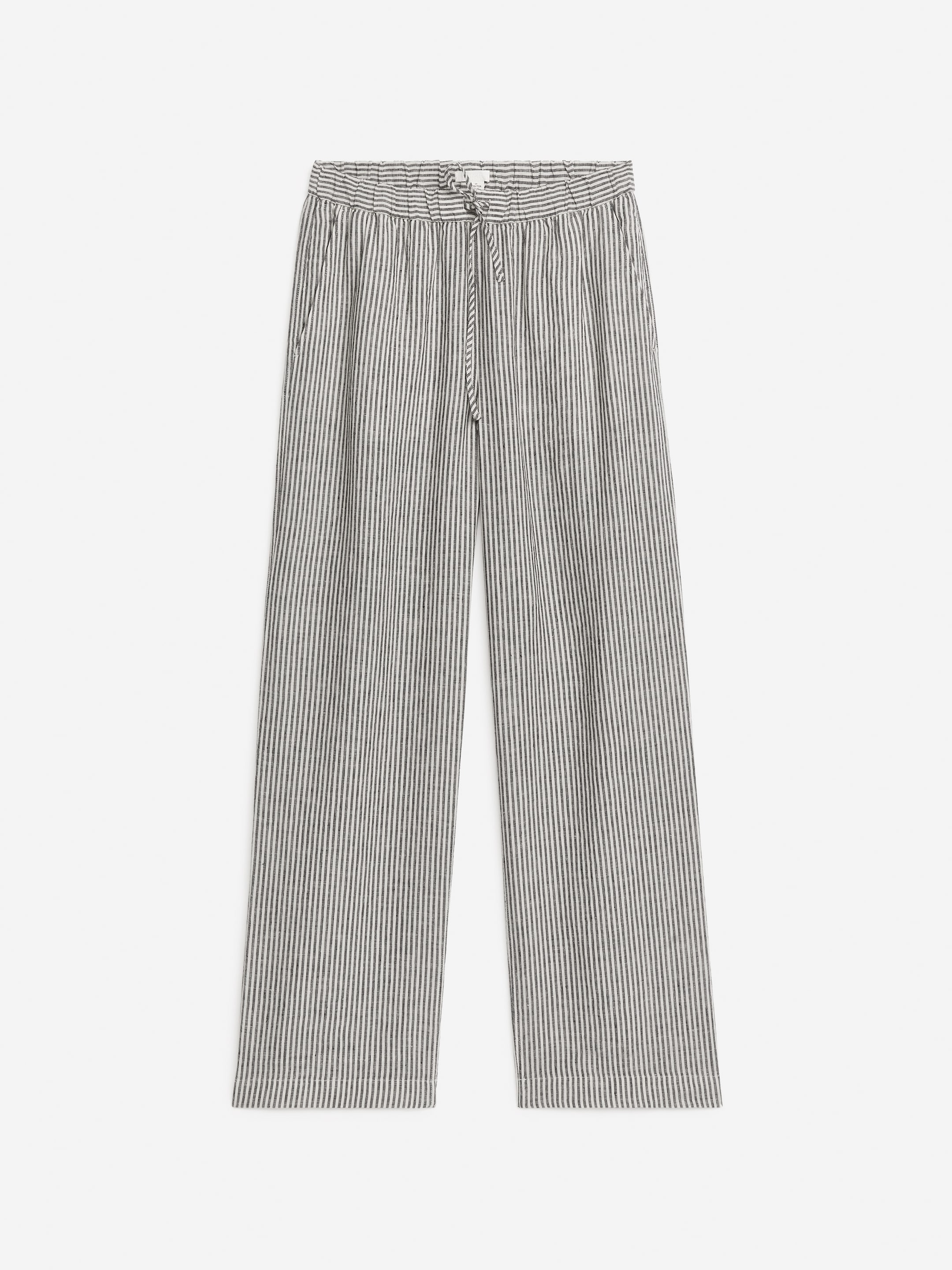 Größeres Bild ansehen: Leinenhose mit Schnürung - Cremeweiß/Schwarz - Ladies | H&M DE 1