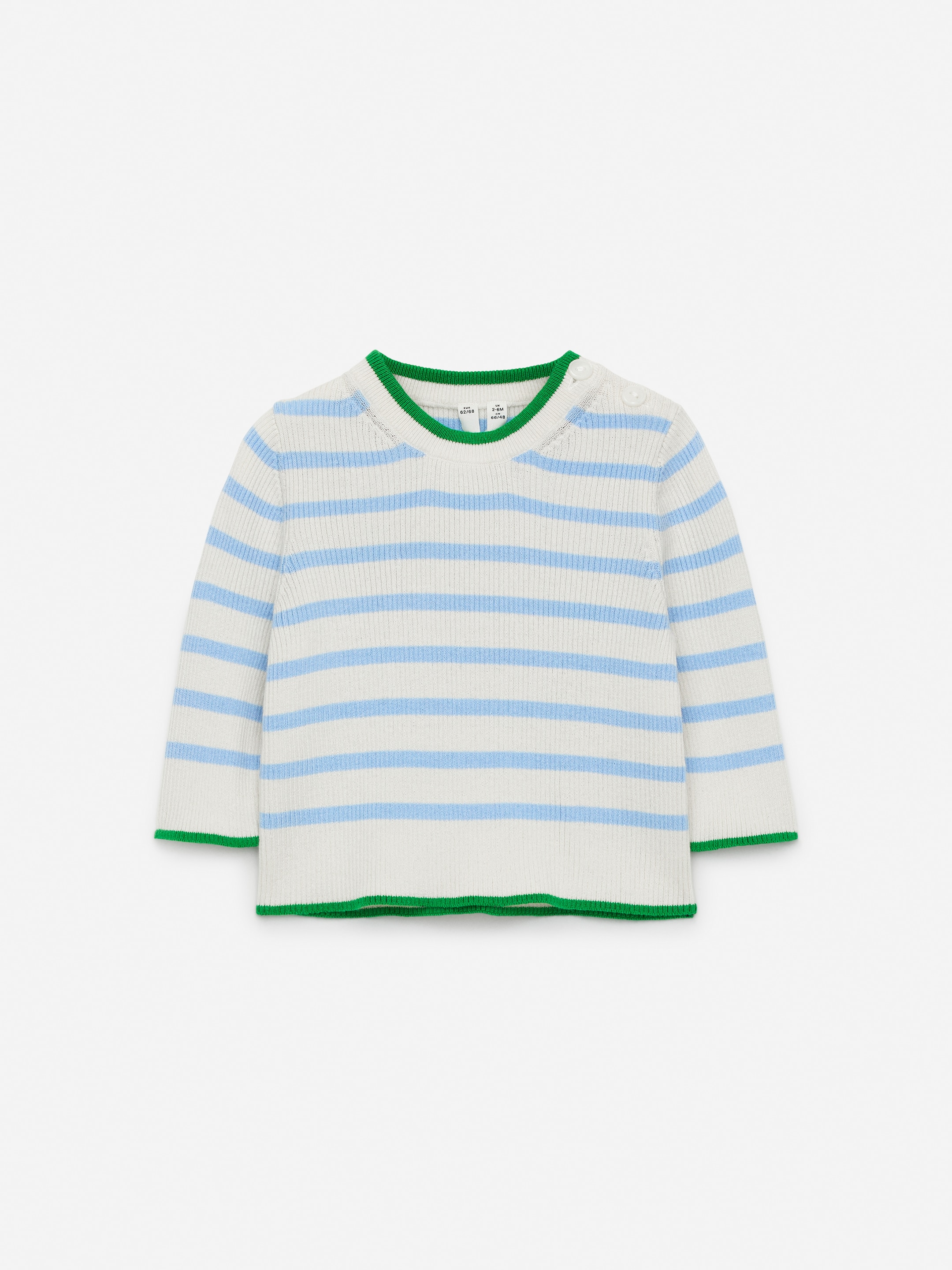 Visualizza immagine più grande: Maglione a coste per neonati - Blu/Bianco sporco/Verde - BAMBINO | H&M IT 1