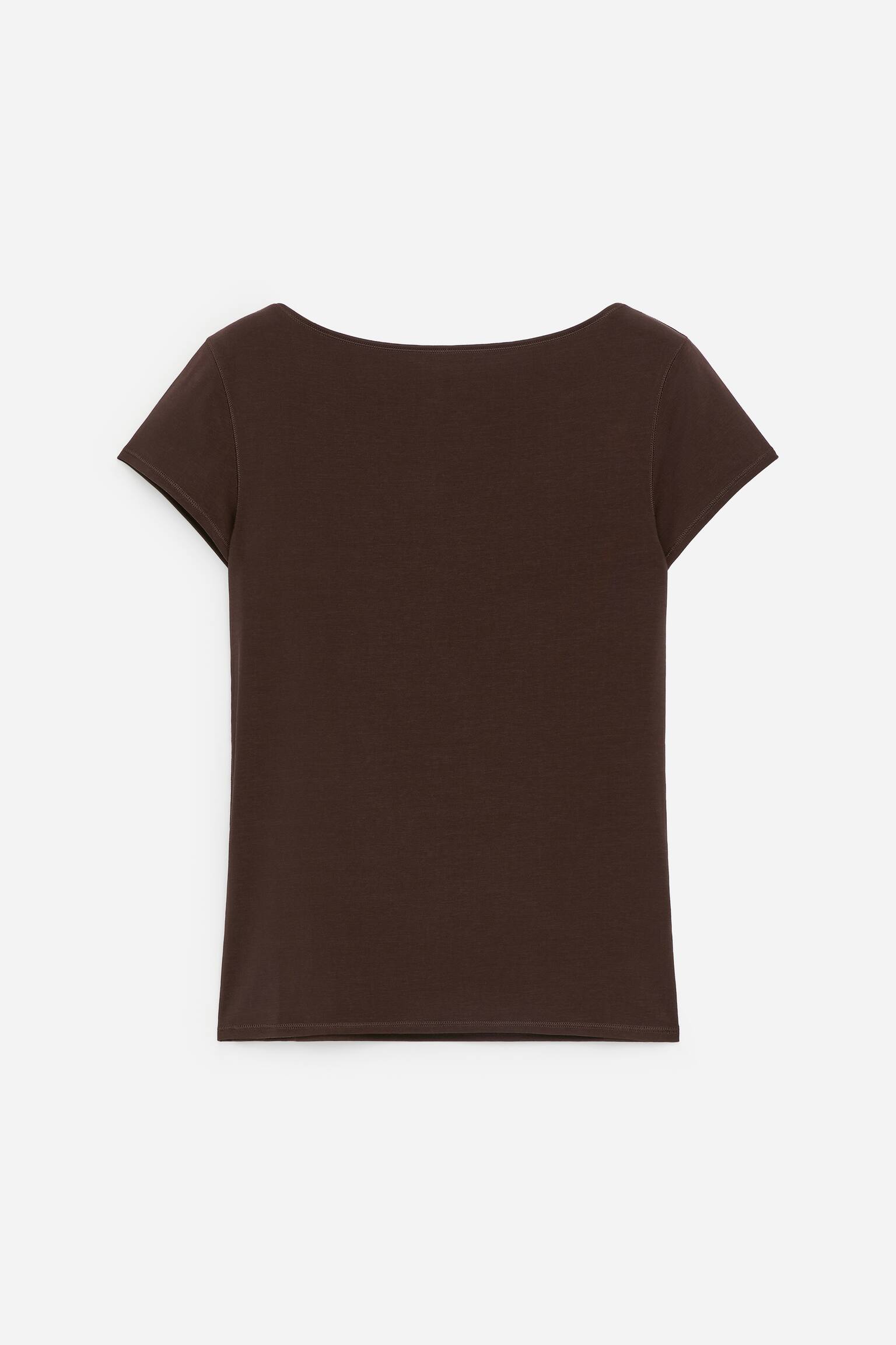 Båtringad t-shirt - Mörkbrun/Off-white/Svart - 2