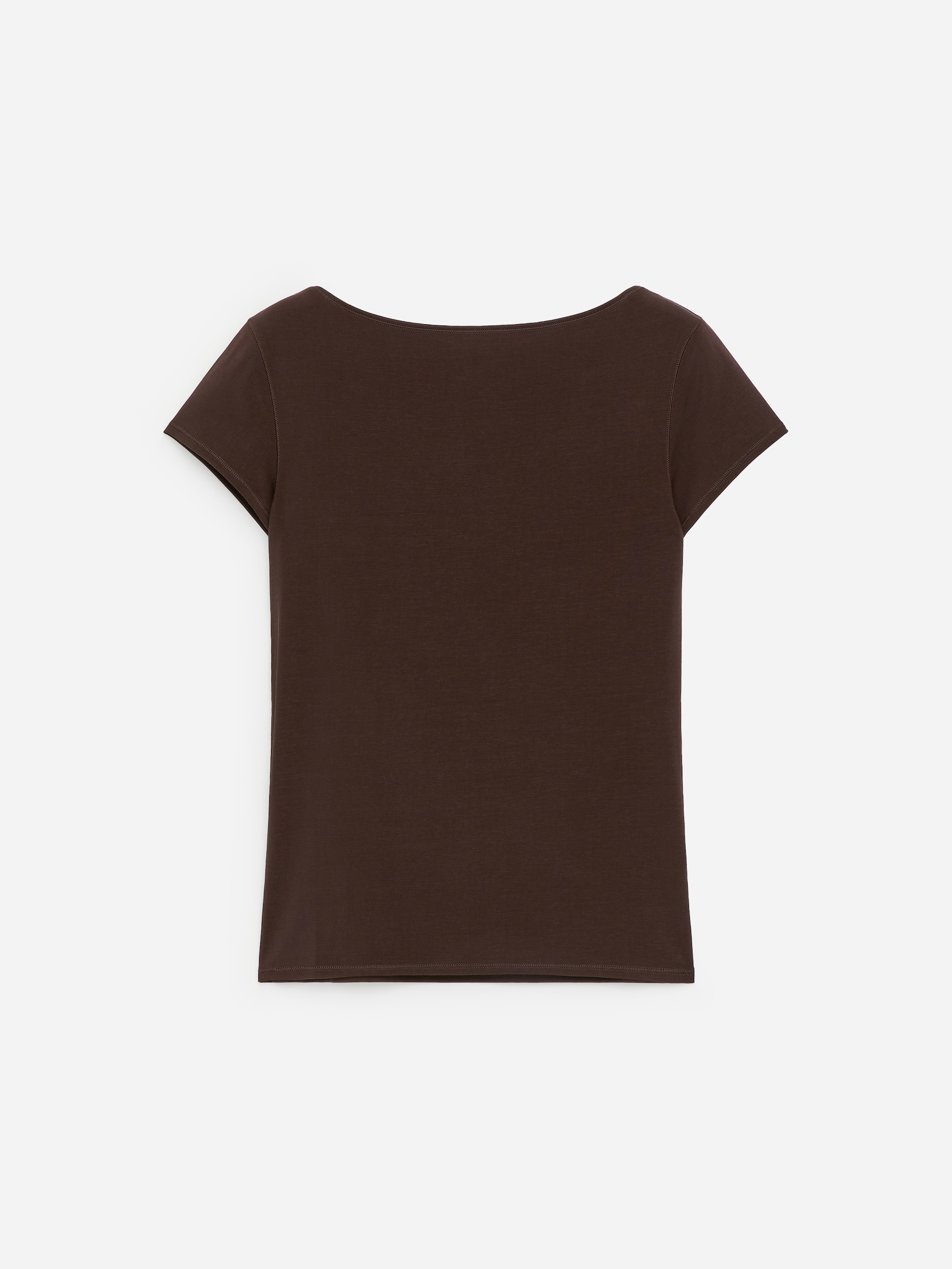 Stretch-T-Shirt mit U-Boot-Ausschnitt - Dunkelbraun - Slim Fit - Damen - StillMedia/DescriptiveStillLife - 1