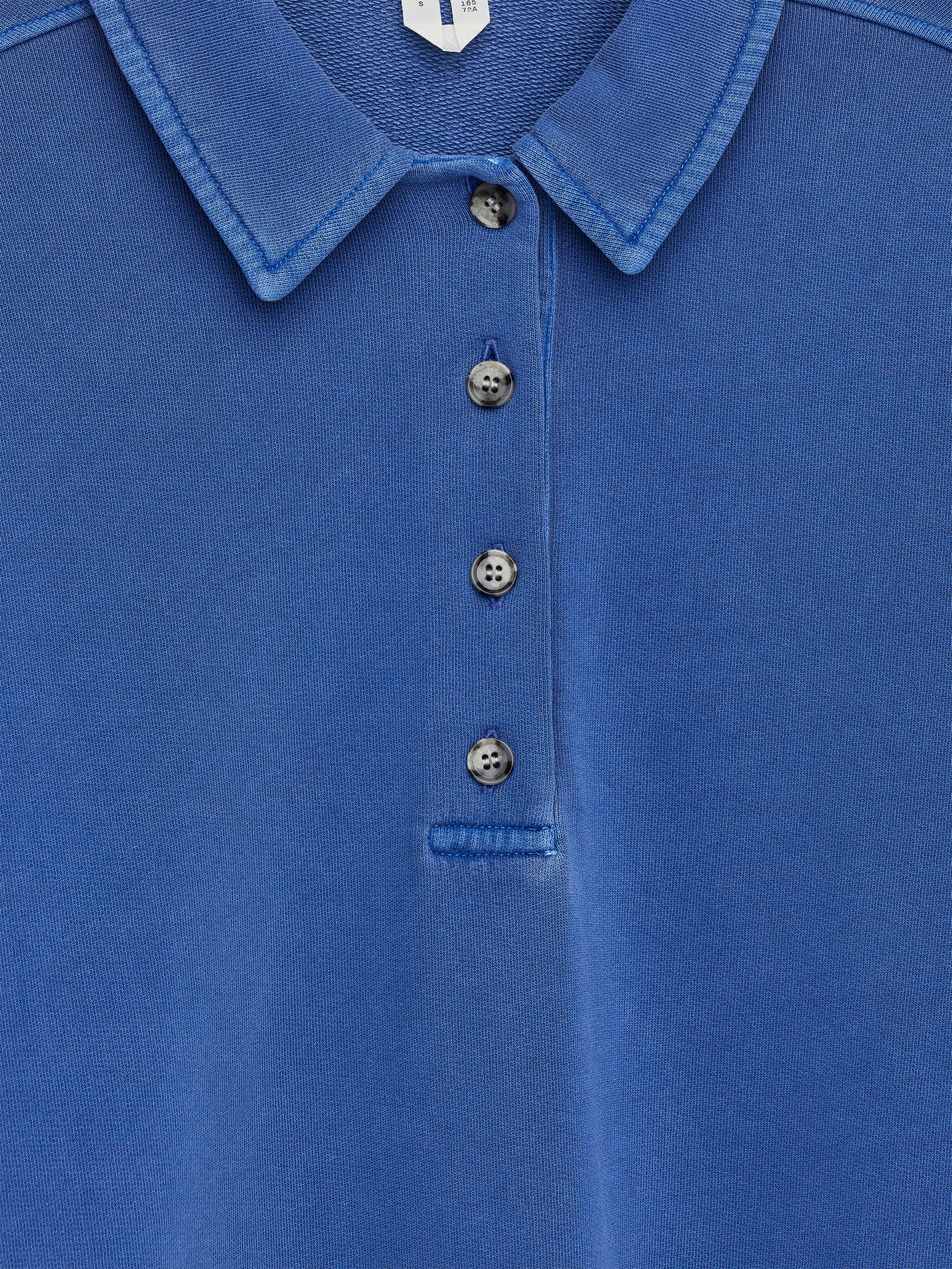 French Terry Polo Shirt - Bright Blue - Loose fit - Women - StillMedia/DescriptiveDetail - 2