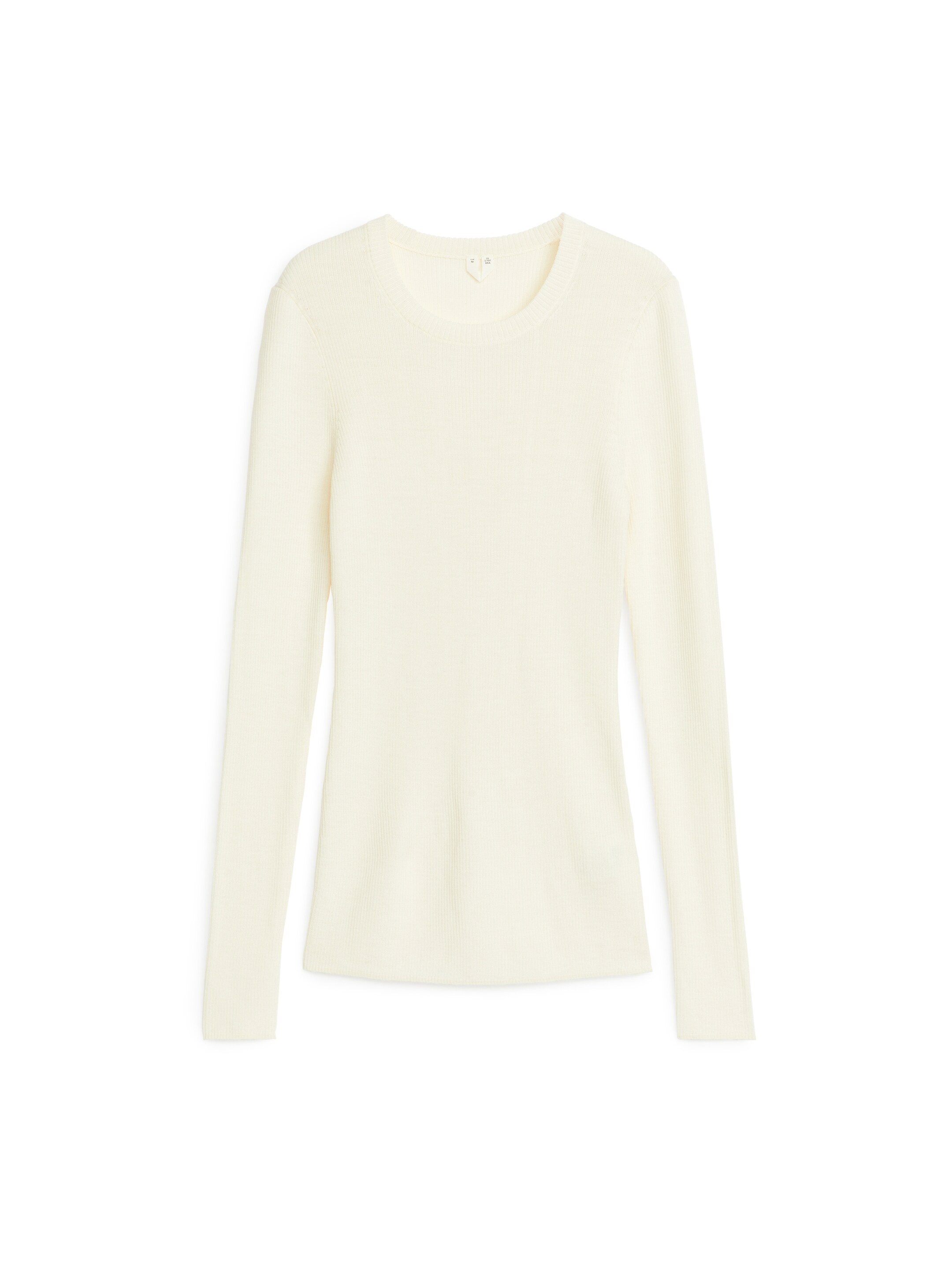 Rippstrick-Oberteil aus Merinowolle - Cremeweiß - Slim Fit - Damen - StillMedia/DescriptiveStillLife - 1