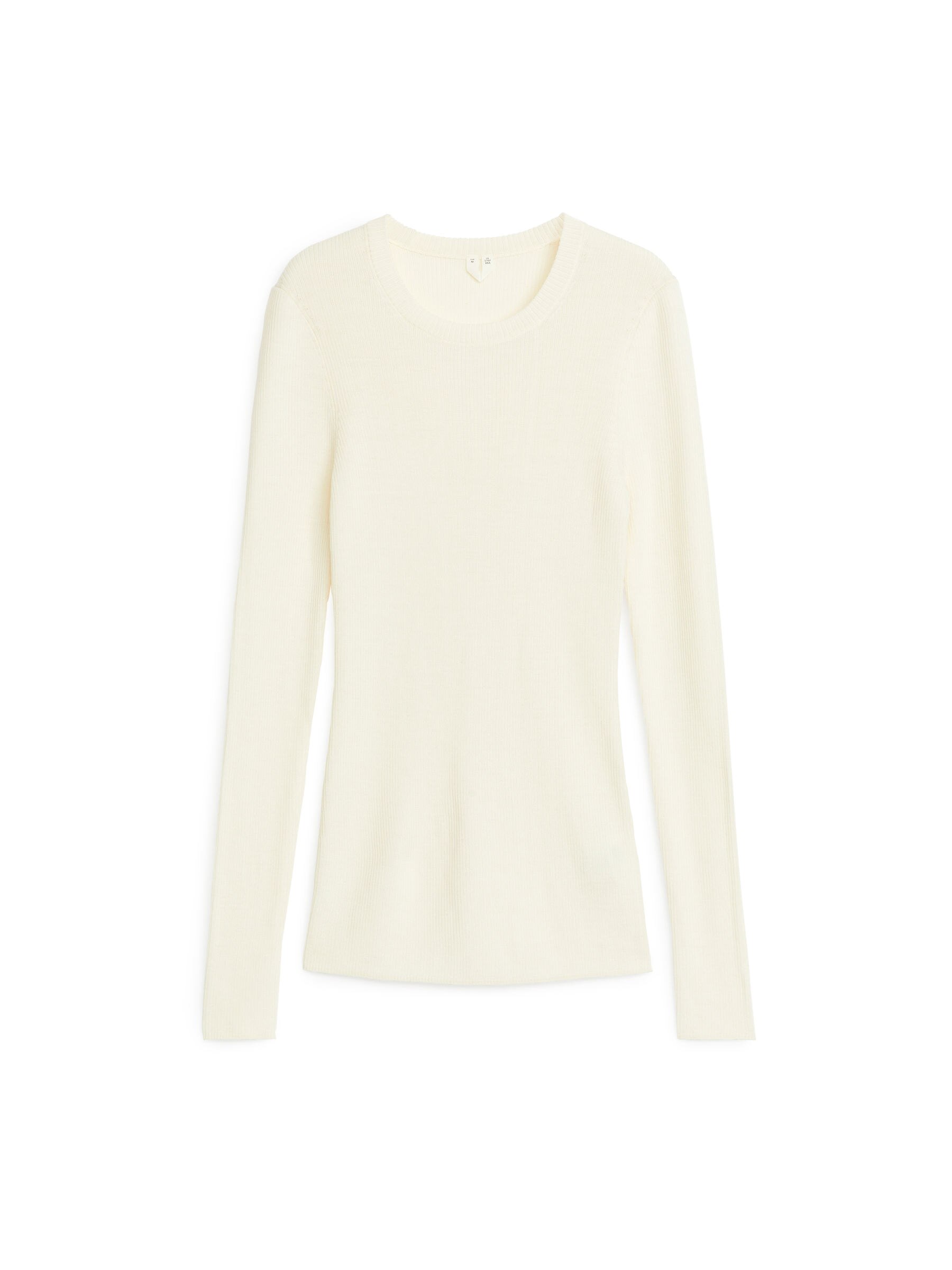 Rippstrick-Oberteil aus Merinowolle - Cremeweiß - Slim Fit - Damen - StillMedia/DescriptiveStillLife - 1