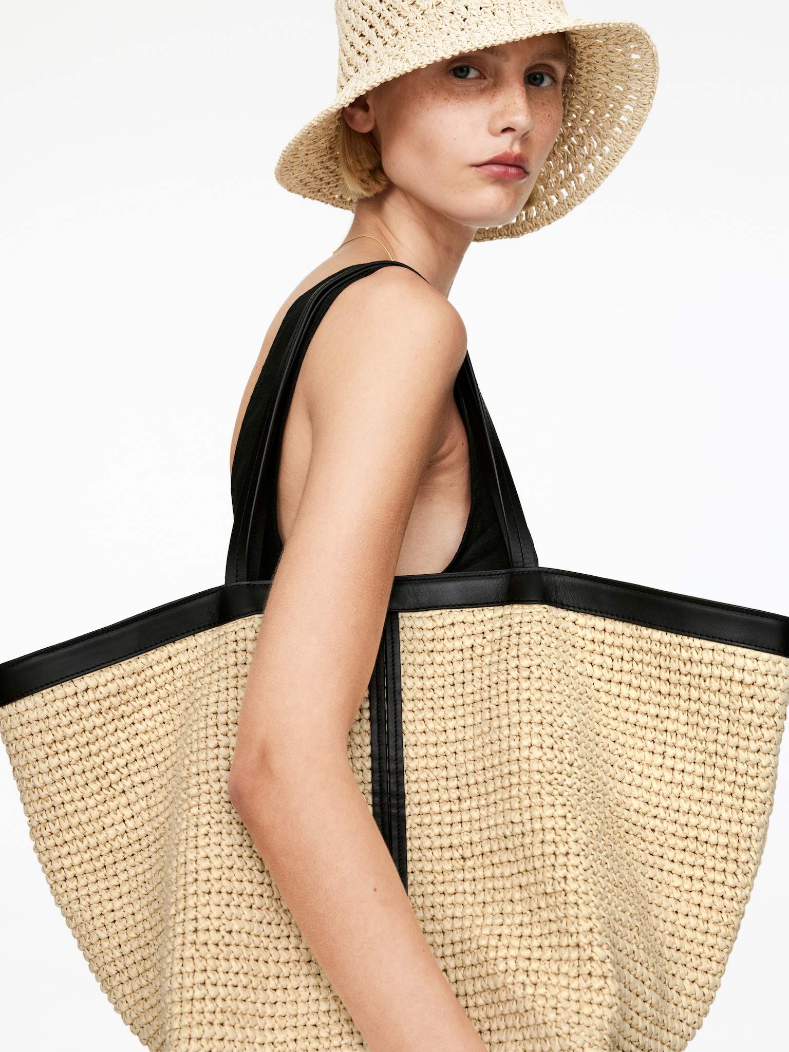 Fourre-tout en paille - Beige