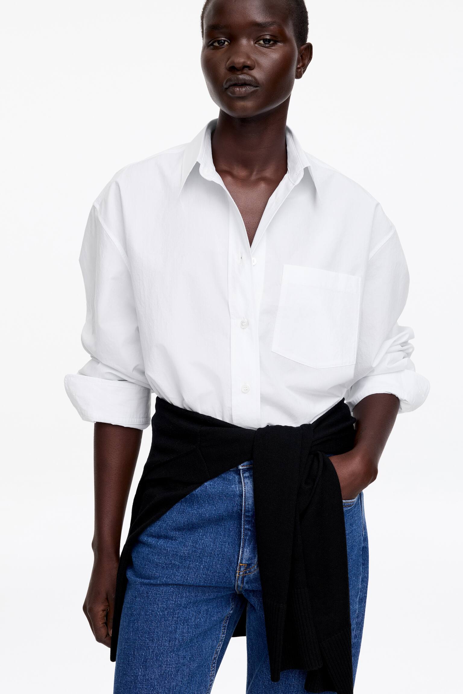 Bawełniana koszula - Biały/Jasnoniebieski/Jasnoturkusowy - 3