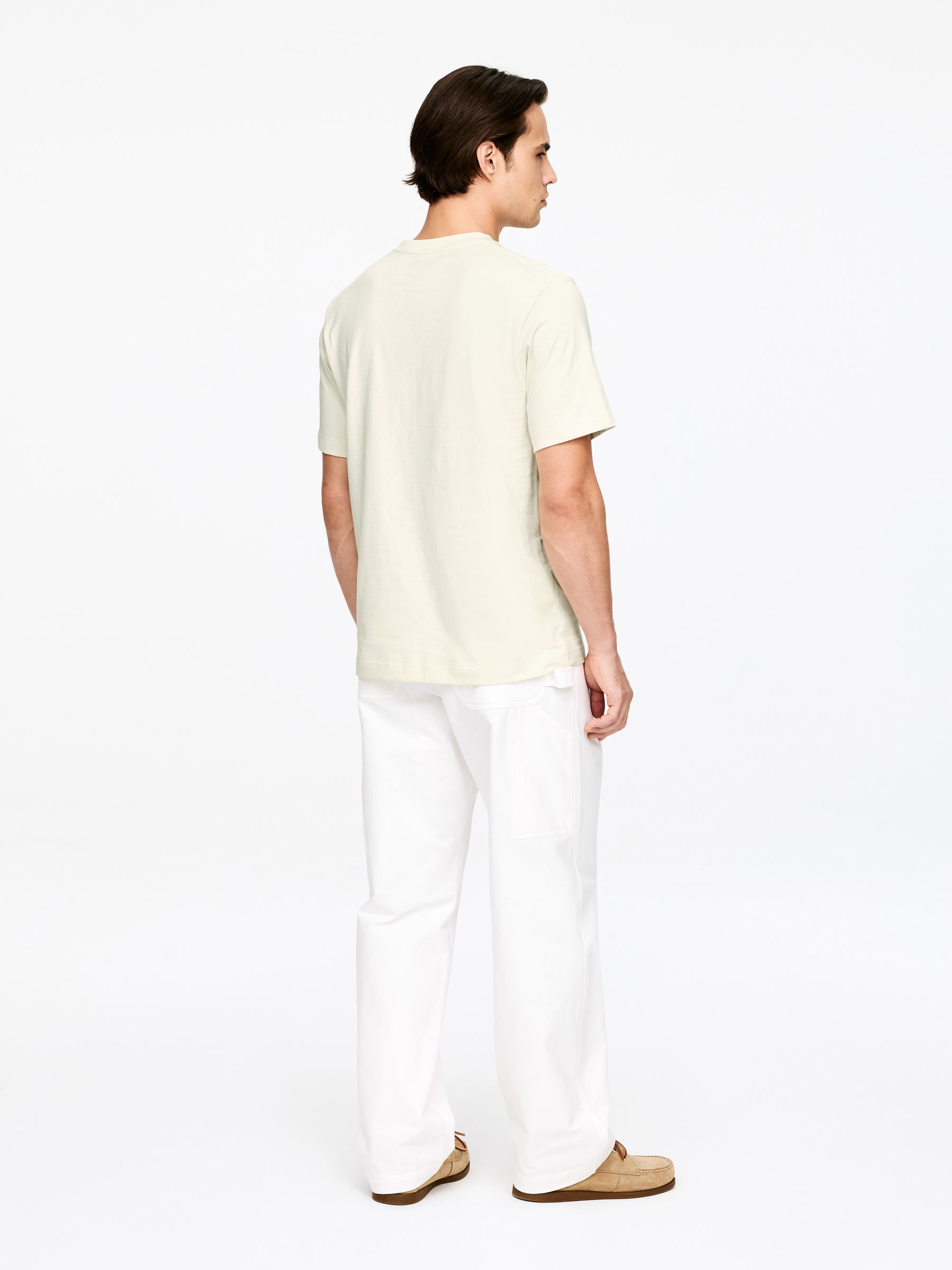 Lockeres T-Shirt, 220 GSM - Off-White - Regular Fit - Herren - StillMedia/Lookbook - 59