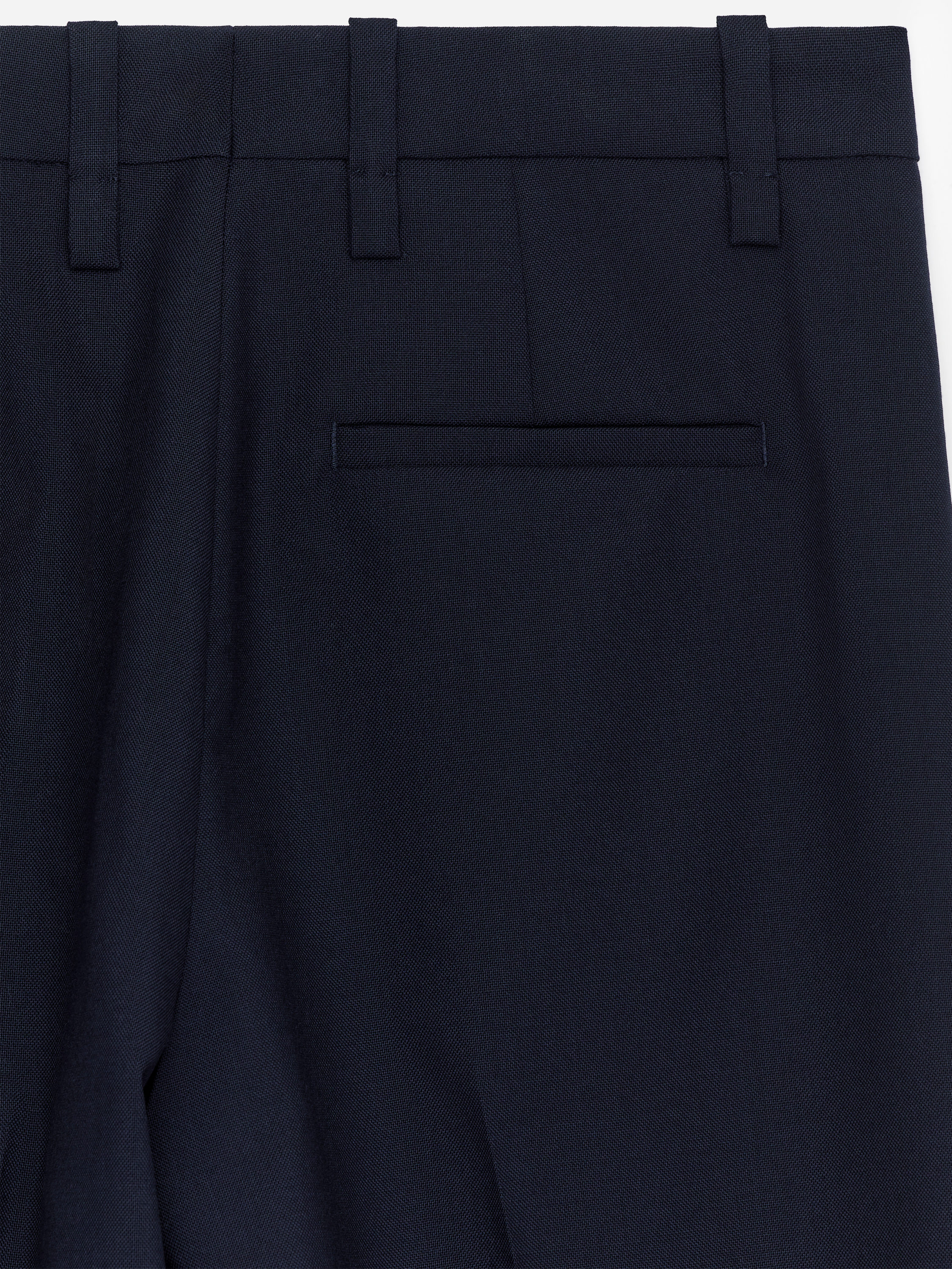Hopsack Wool Trousers - Dark Blue - Relaxed fit - Women - StillMedia/DescriptiveDetail - 2