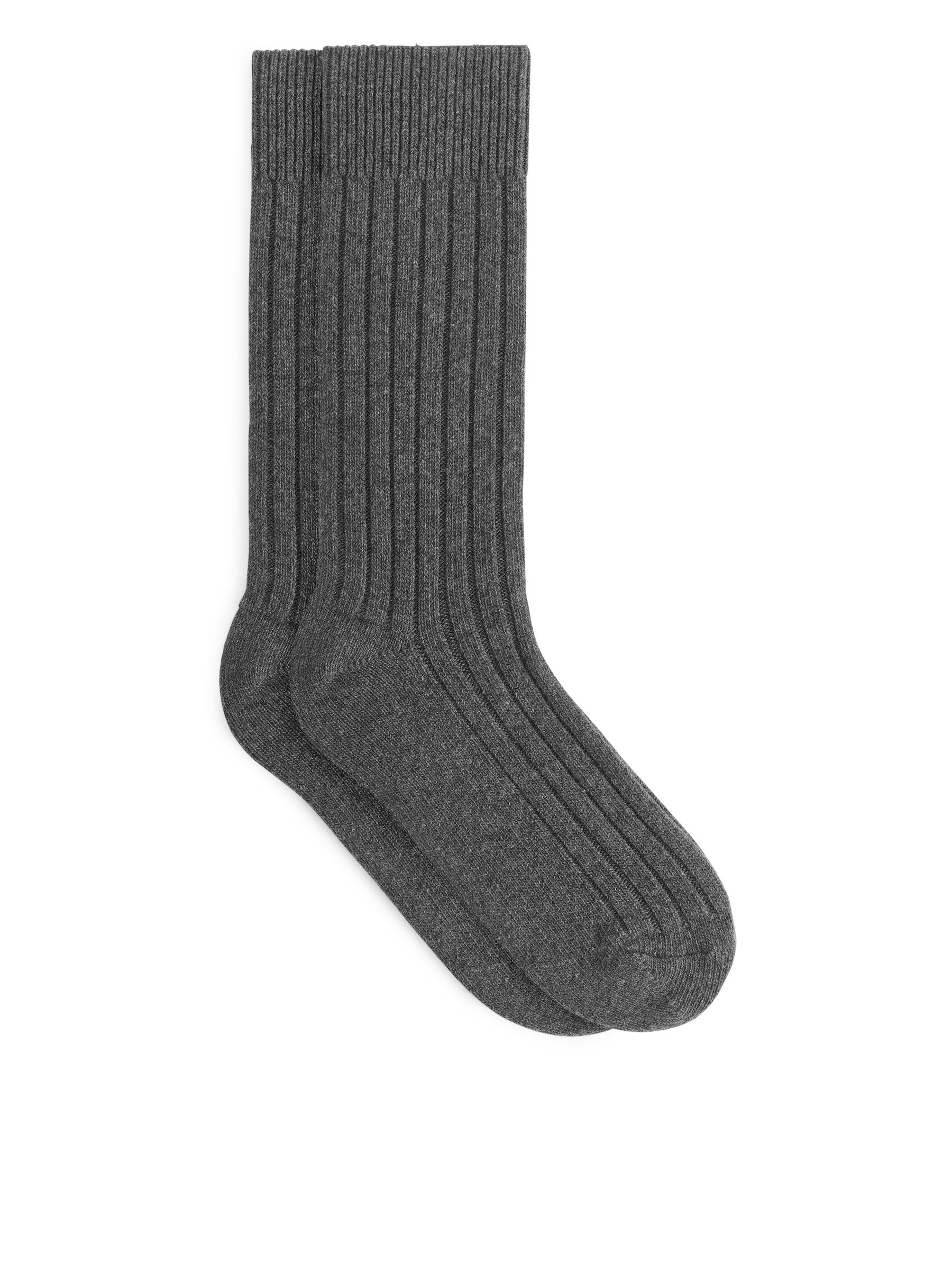 Rippstricksocken aus Kaschmirmischung - Dunkelgrau meliert - Herren - StillMedia/DescriptiveStillLife - 1