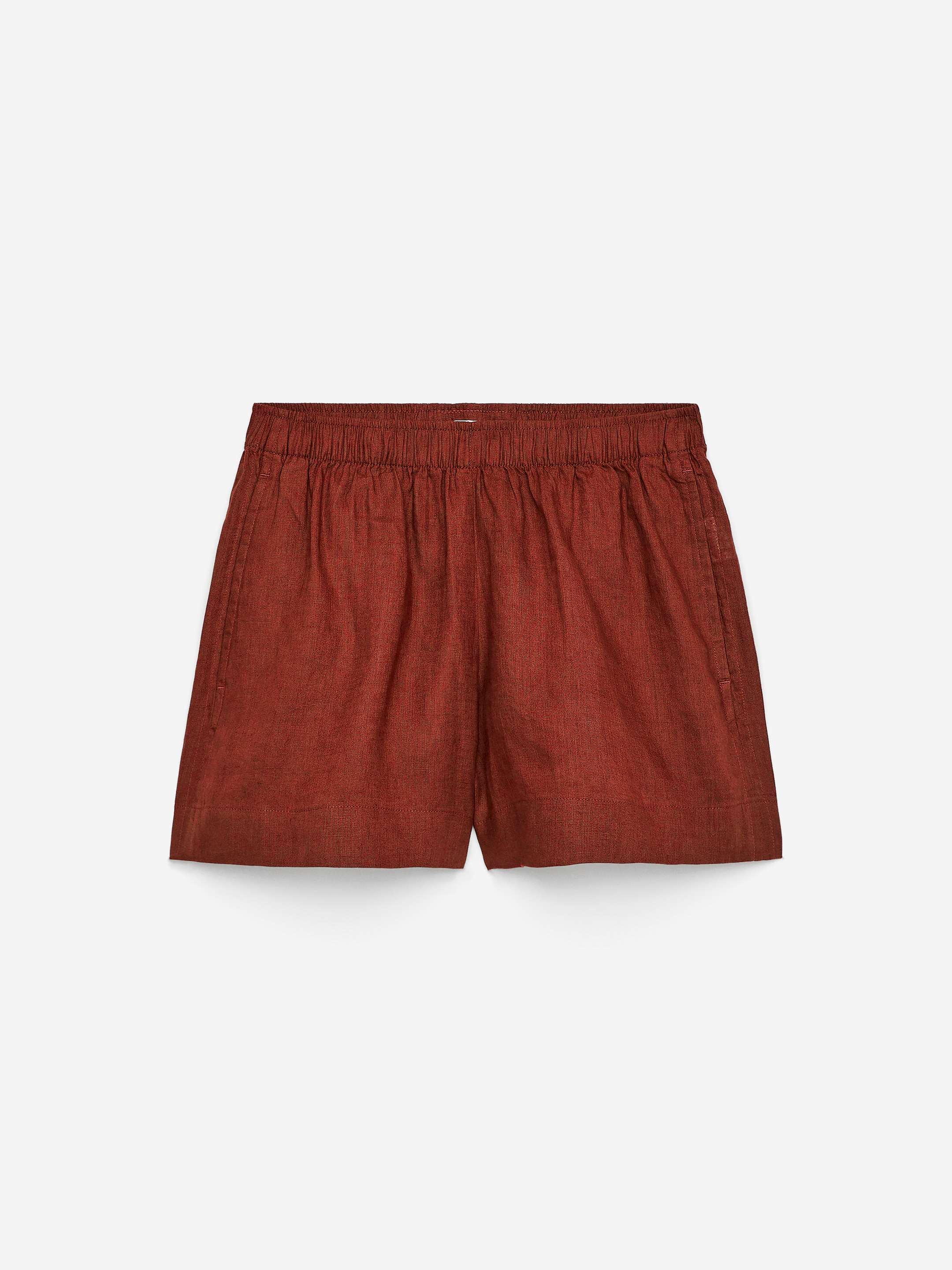 Shorts in lino-Orange-15106