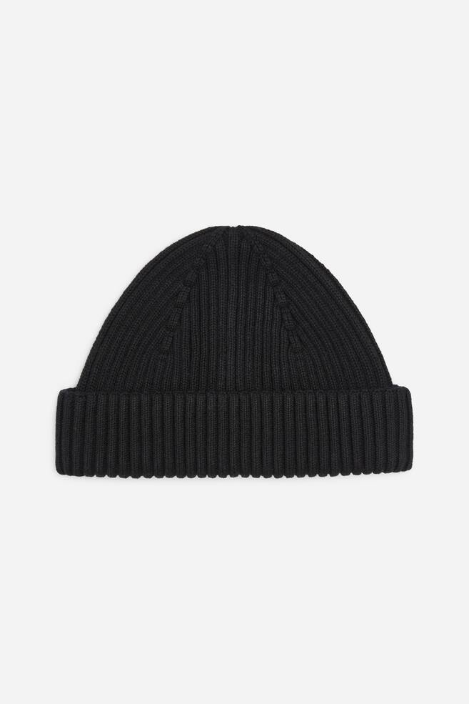 Gorro de algodão canelado - Preto/Amarelo/Vermelho - 1