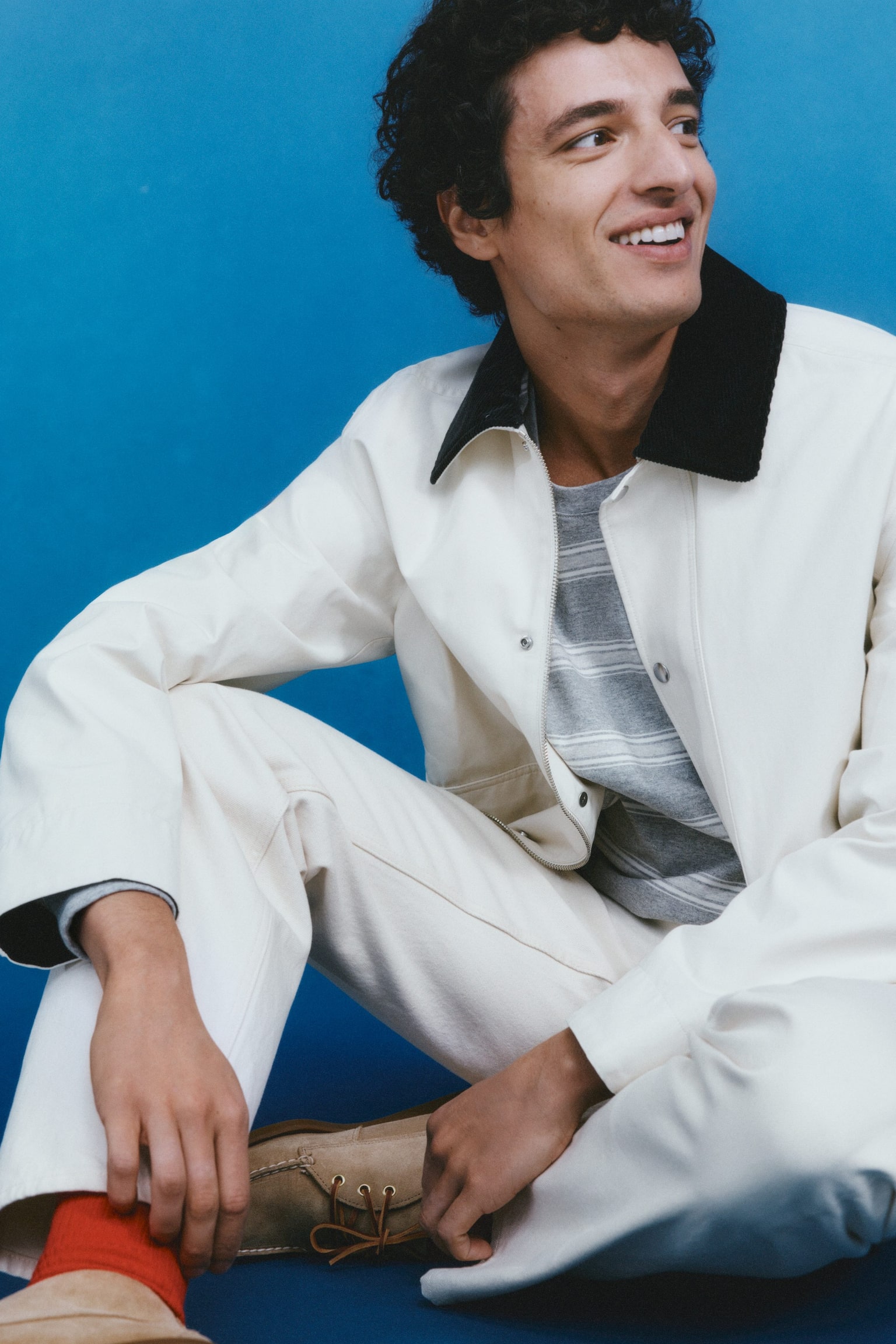 Gewaxt jack van nylon en katoen - Lichtbeige/Zwart - 4