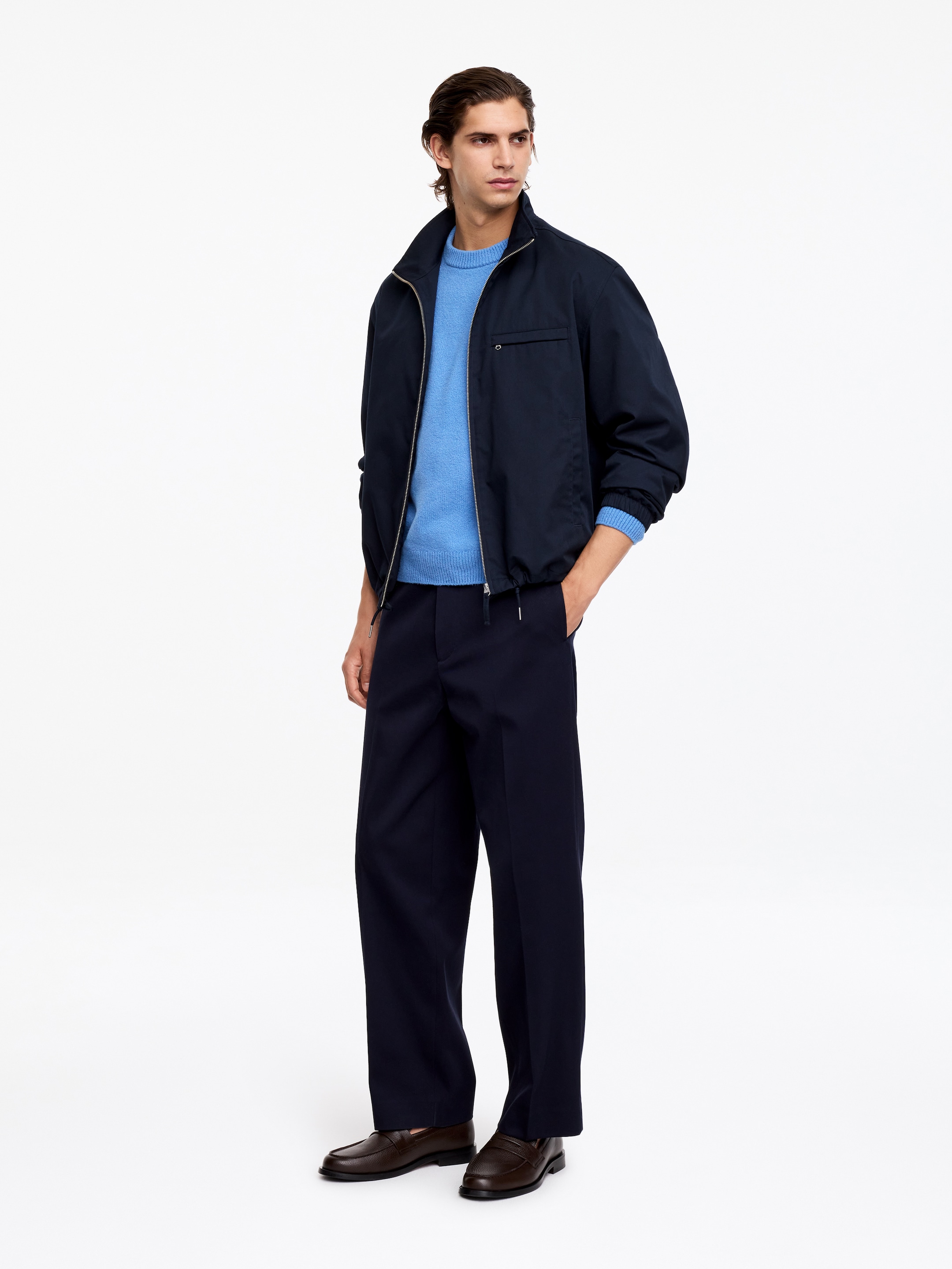 Knitted Crewneck Jumper - Blue - Loose fit - Men - StillMedia/Lookbook - 5