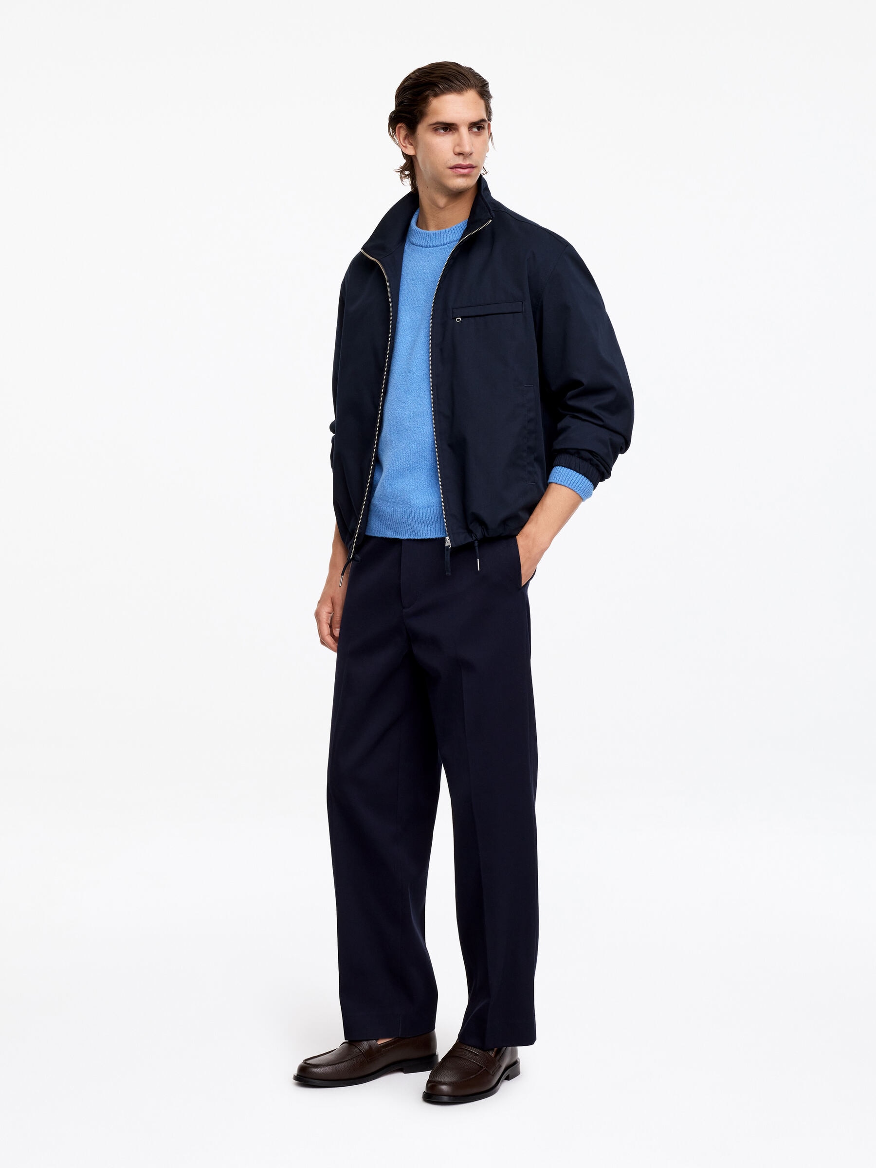 Stickad tröja - Blå - Loose fit - Men - StillMedia/Lookbook - 5
