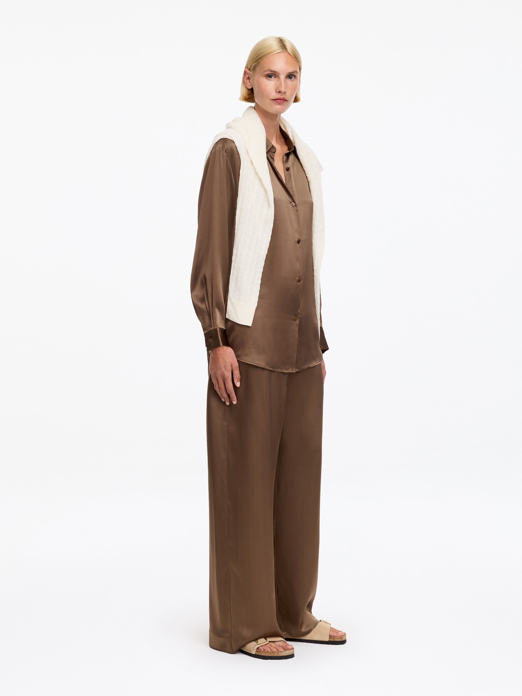Pantaloni in raso di seta - Talpa - Regular fit - Women - StillMedia/Lookbook - 4