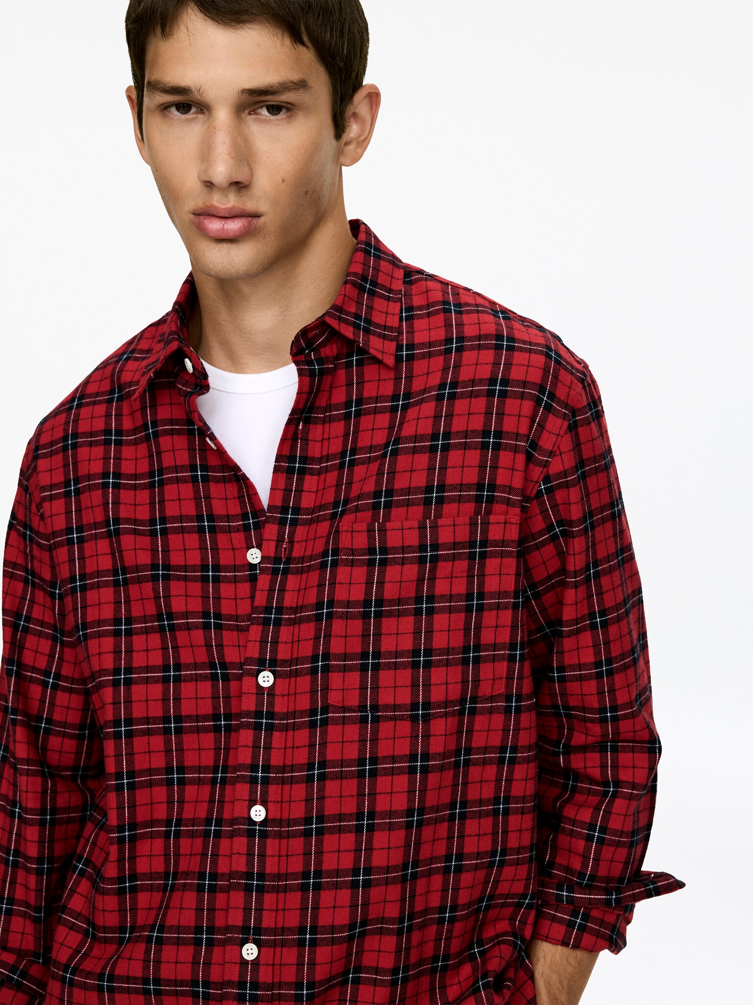 Chemise en flanelle - Rouge/Noir/Gris chiné/Bleu foncé/Beige/Multicolore - 5