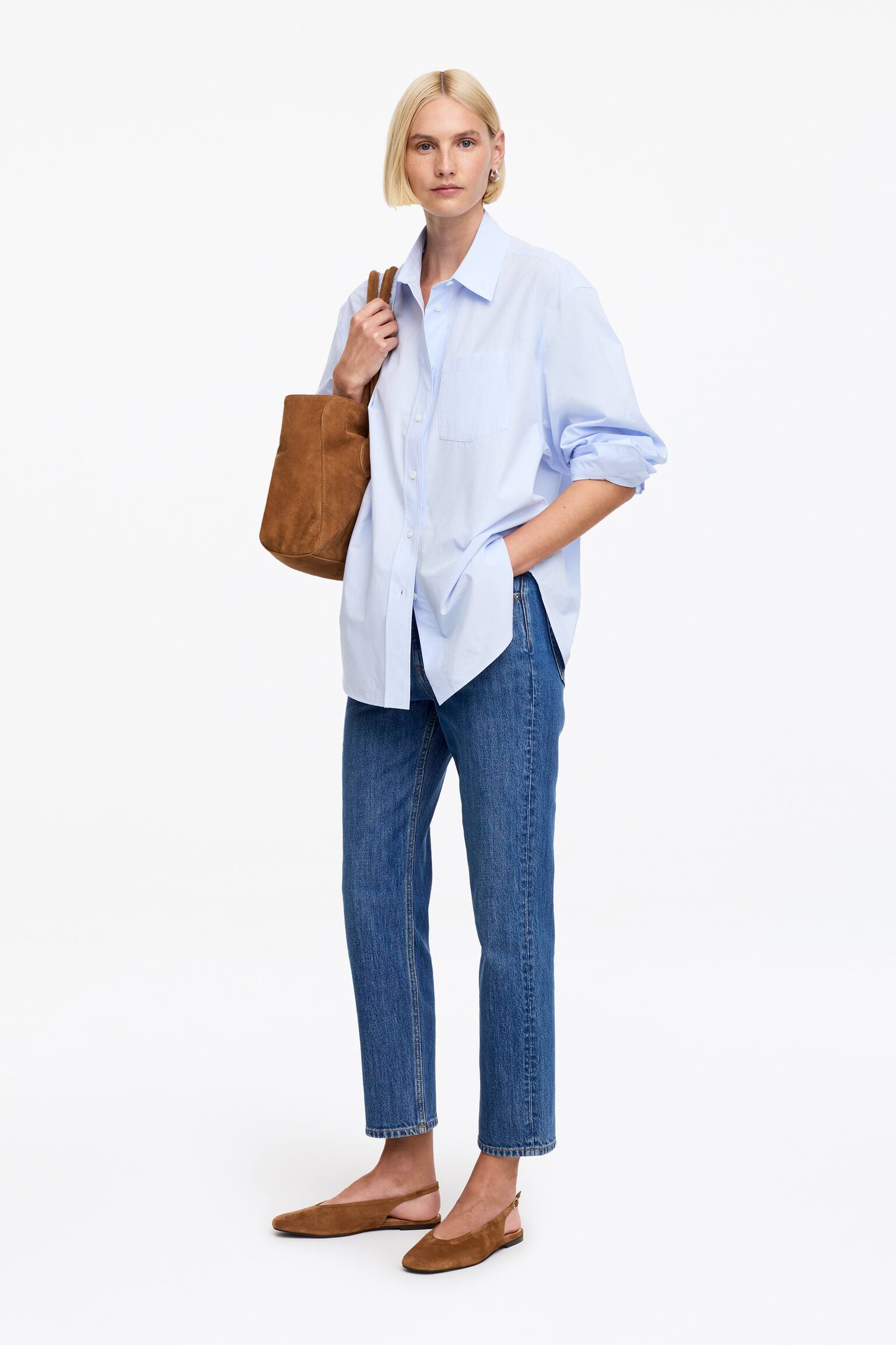 Slingbacks i mocka - Brun - 6