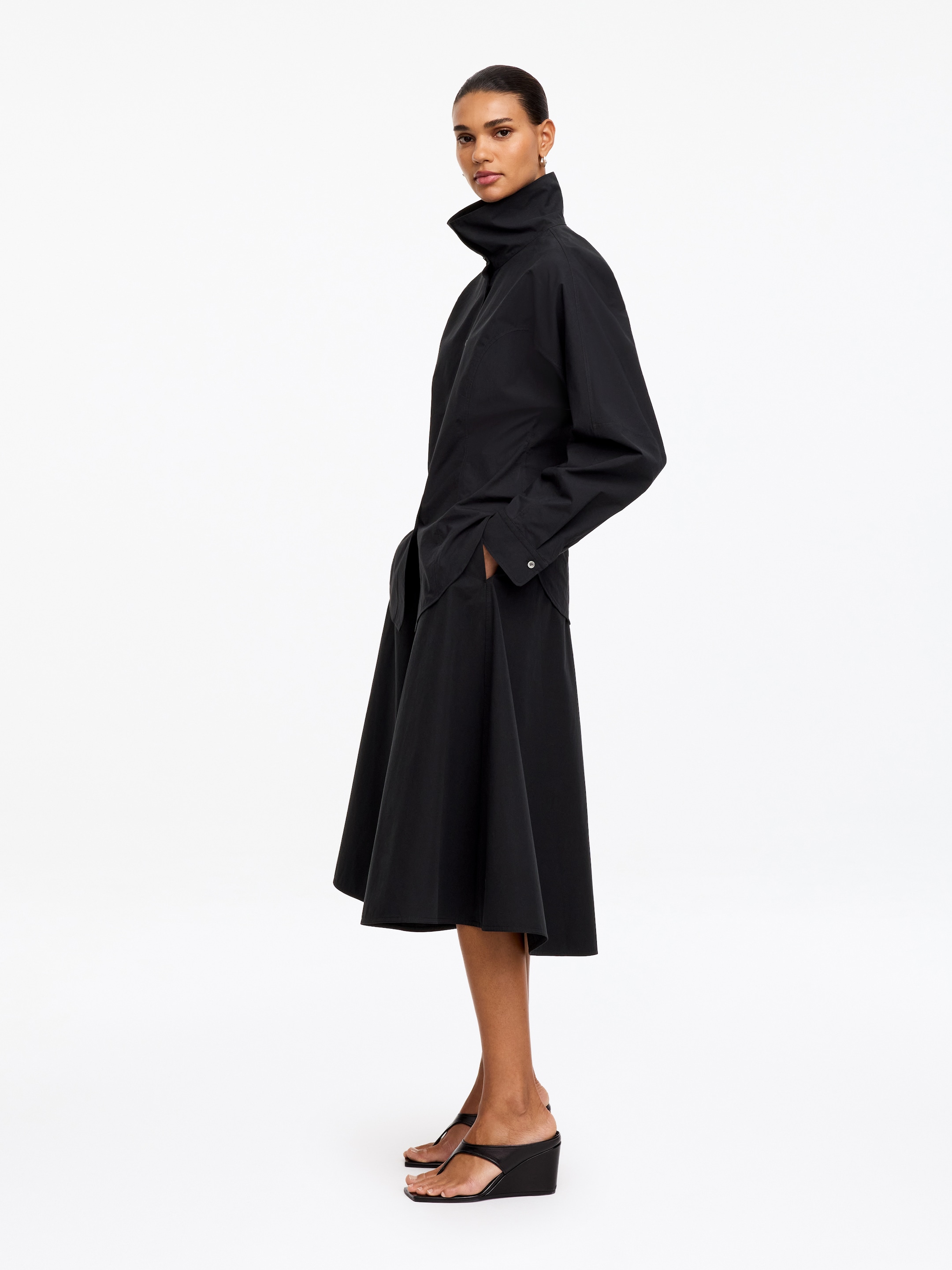 Popeline-Hemd aus Pima-Baumwolle - Schwarz - Regular Fit - women - StillMedia/Lookbook - 2