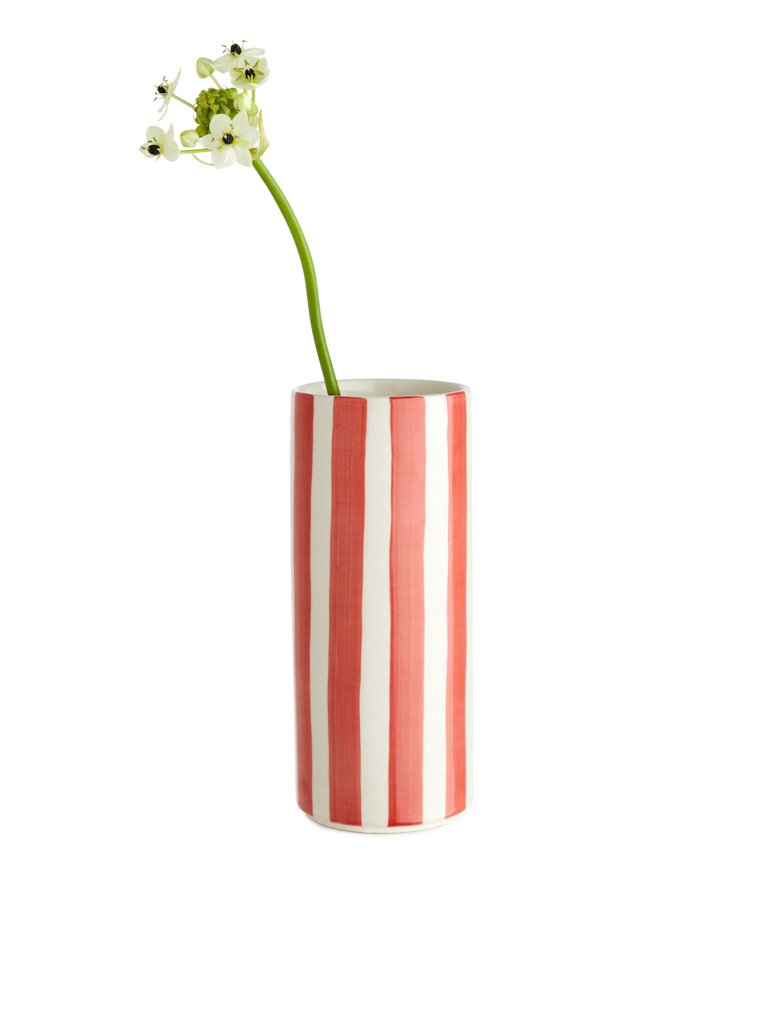 Vase en grès 23 cm - Blanc/Rouge/Blanc/Bleu/Jaune/Blanc/Blanc cassé/Bleu - 2