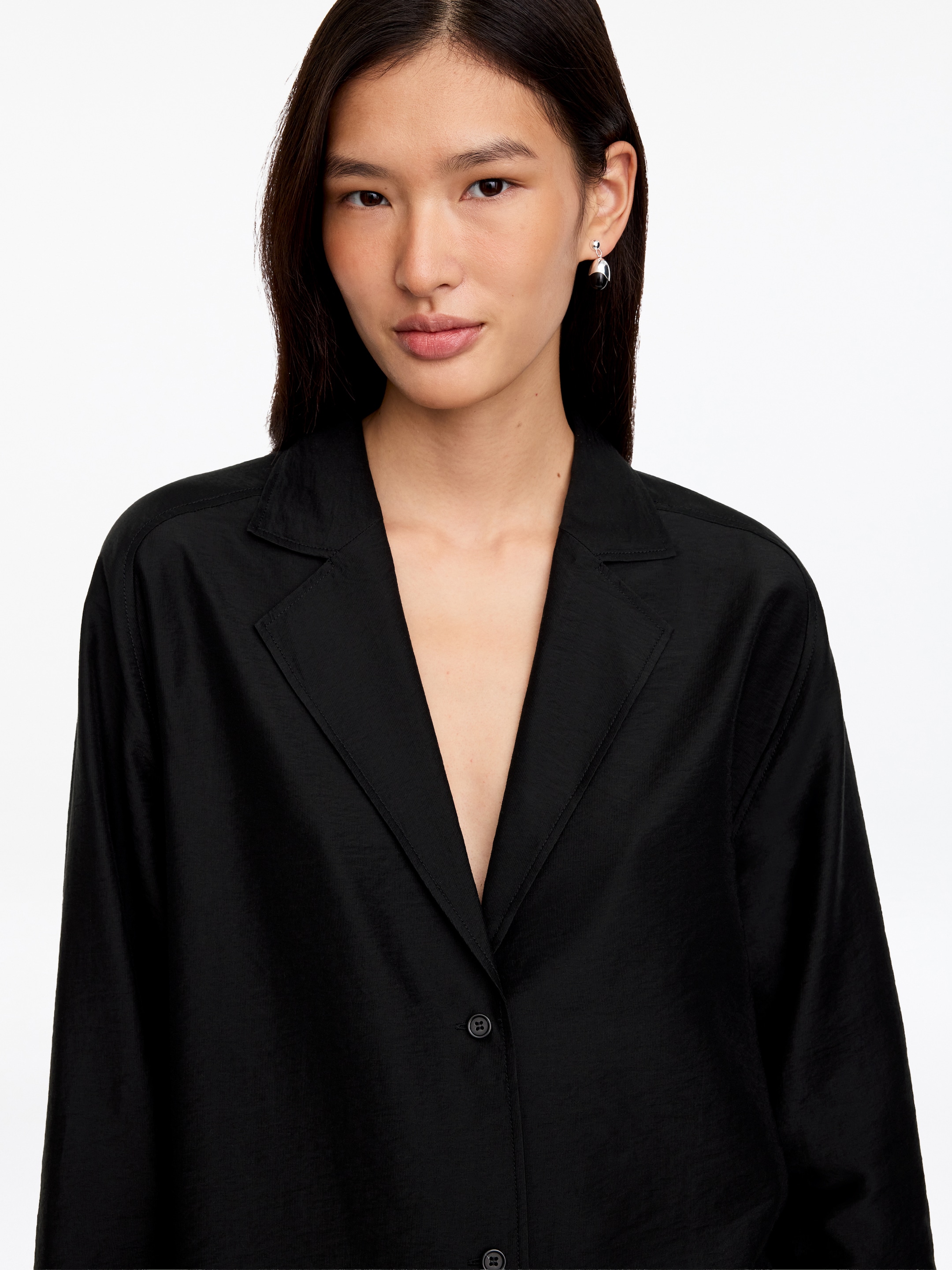 Tailored Shirt Blazer - Black - Relaxed fit - women - StillMedia/Lookbook - 6