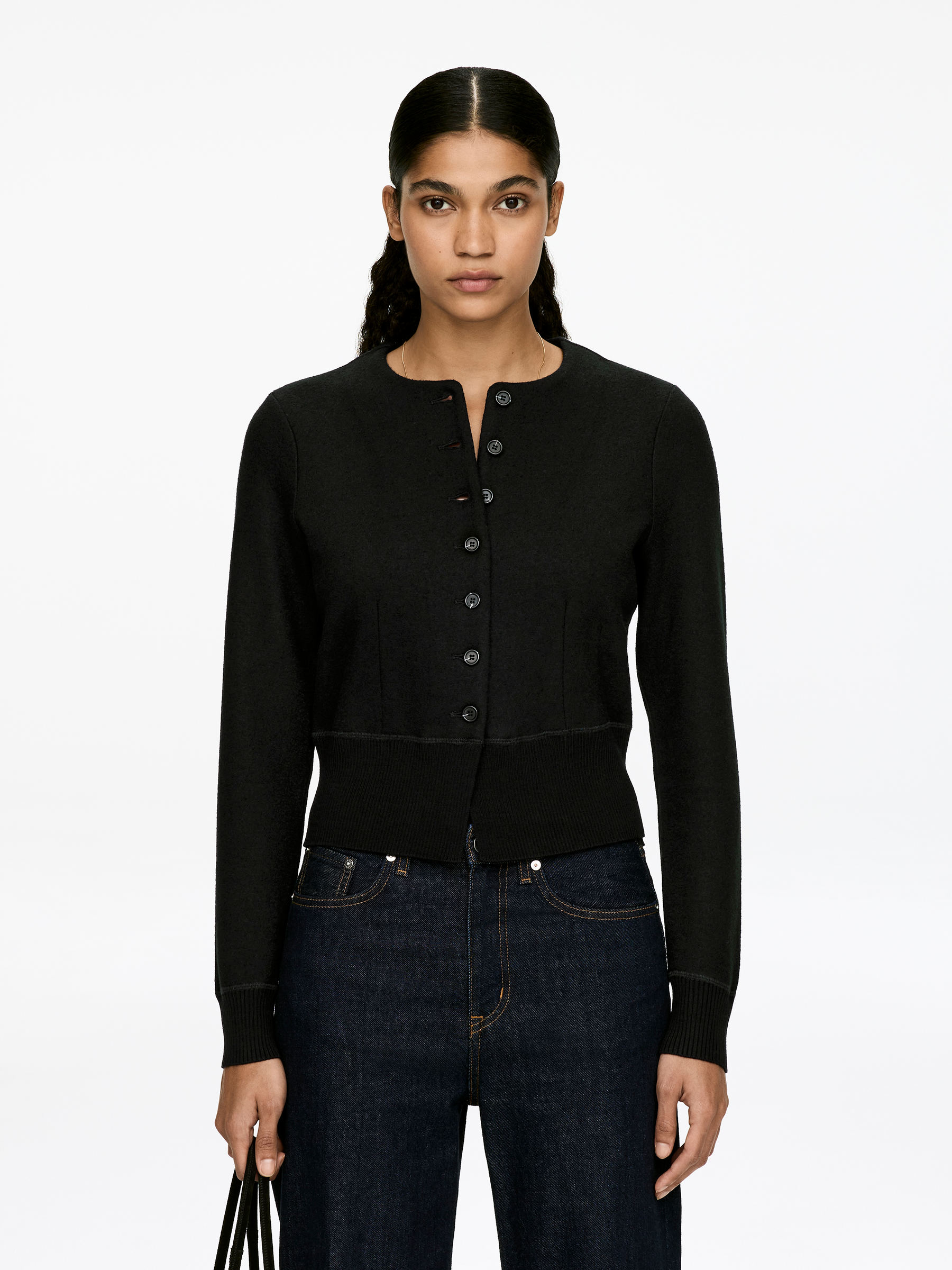 Wool Blend Cardigan-#272627-16760