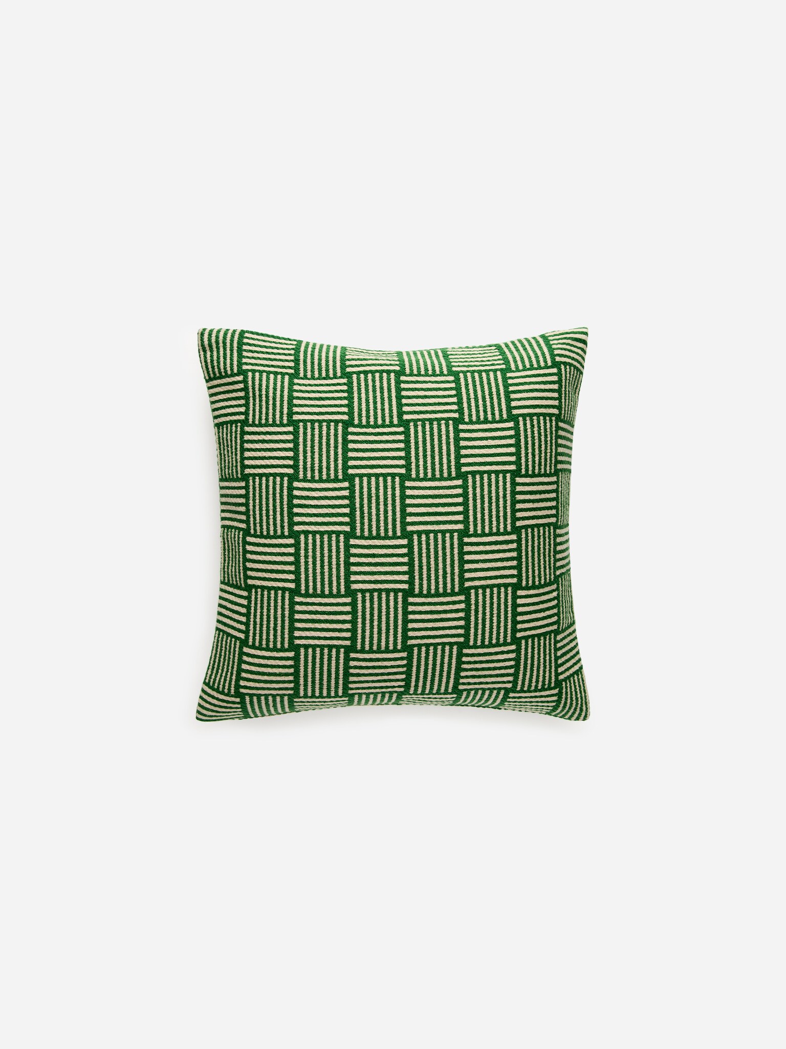 Housse de coussin en coton et laine 50 x 50 cm - Vert/Bleu - 3