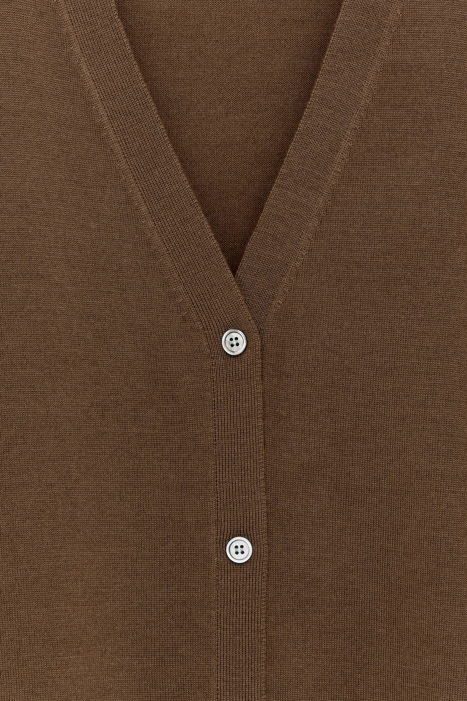 Gilet in lana merino - Marrone/Nero - 5