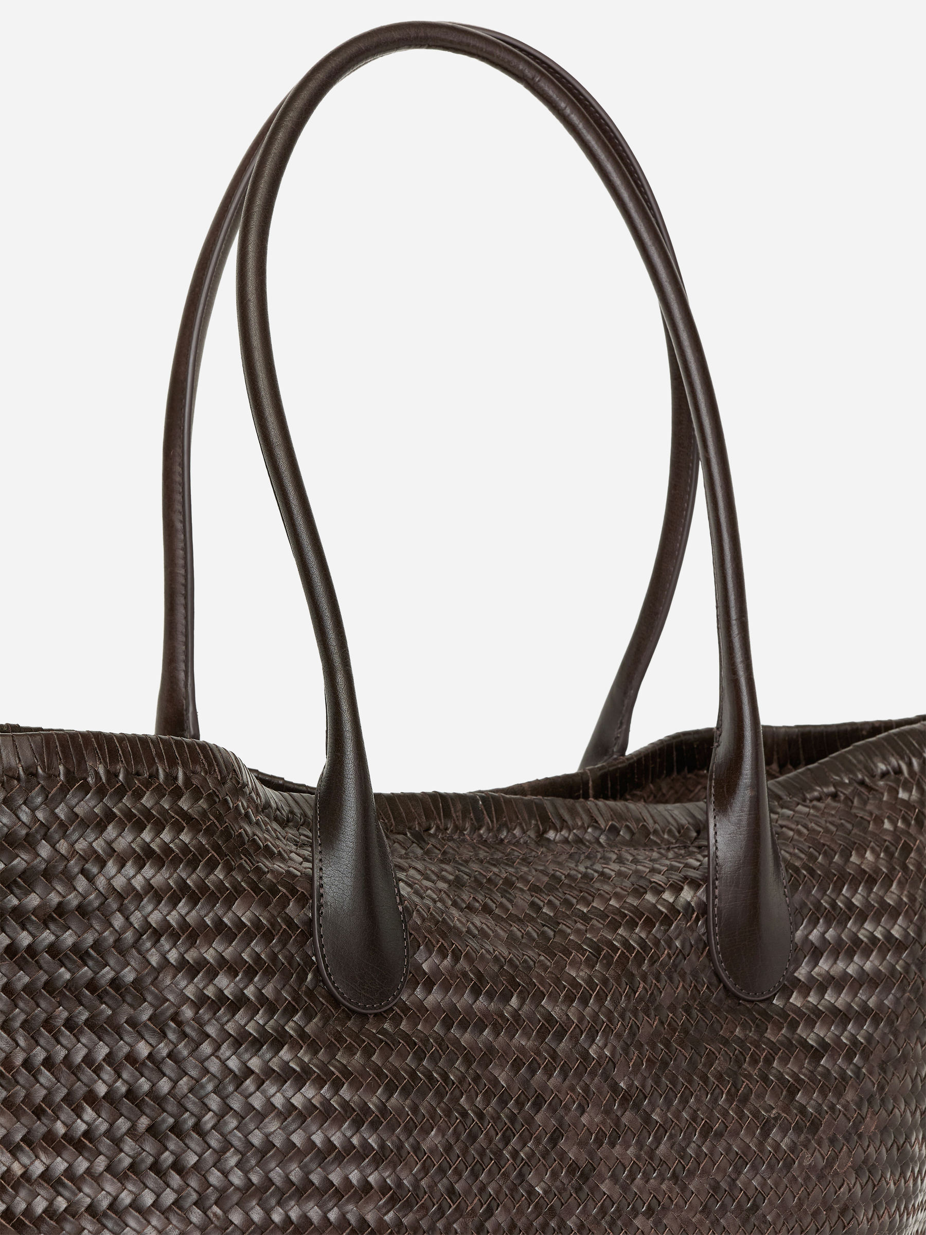 Woven Leather Tote - Dark Brown - Women - StillMedia/DescriptiveDetail - 3