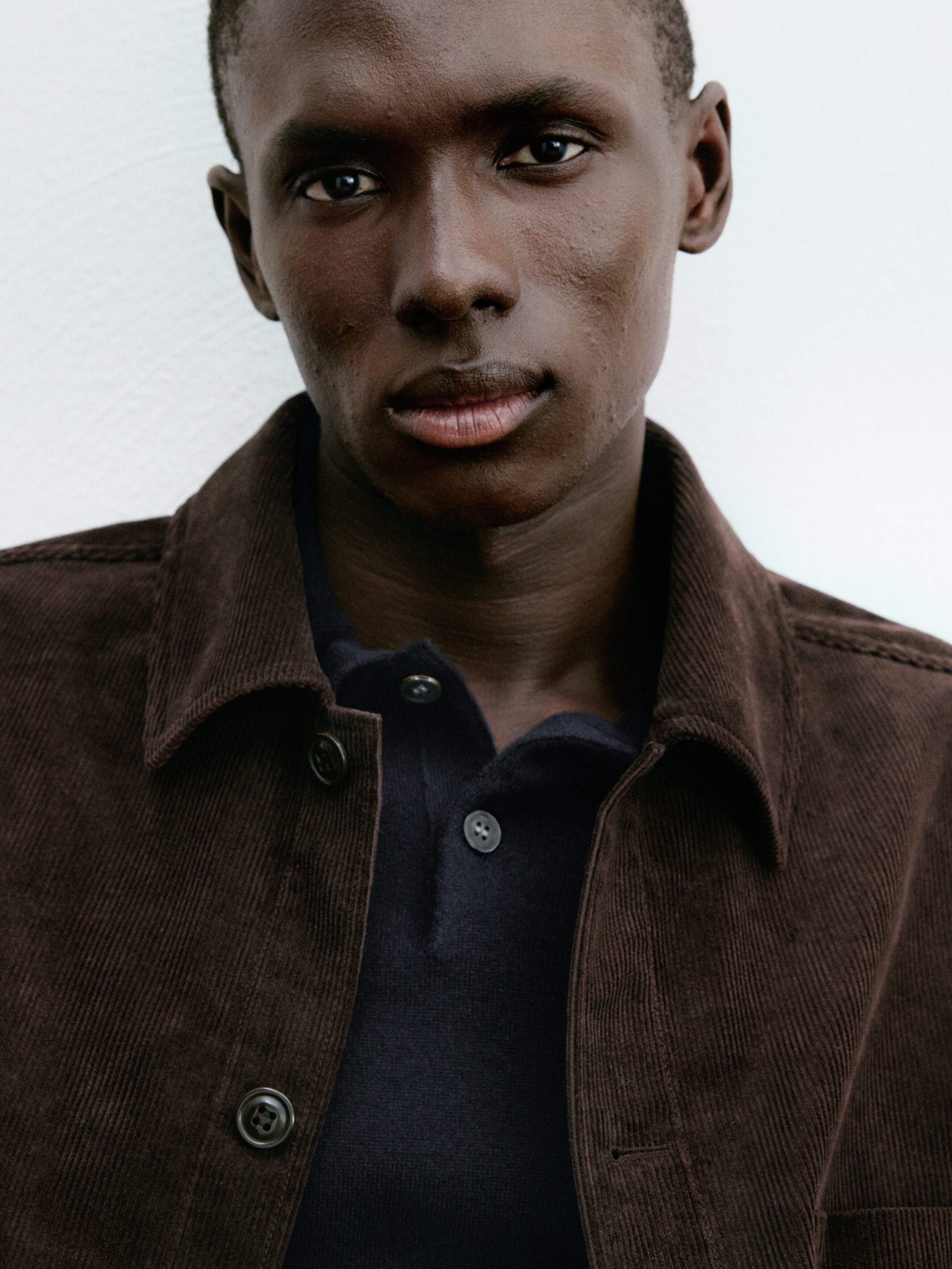 Needlecord Overshirt - Ruskea/Tummansininen