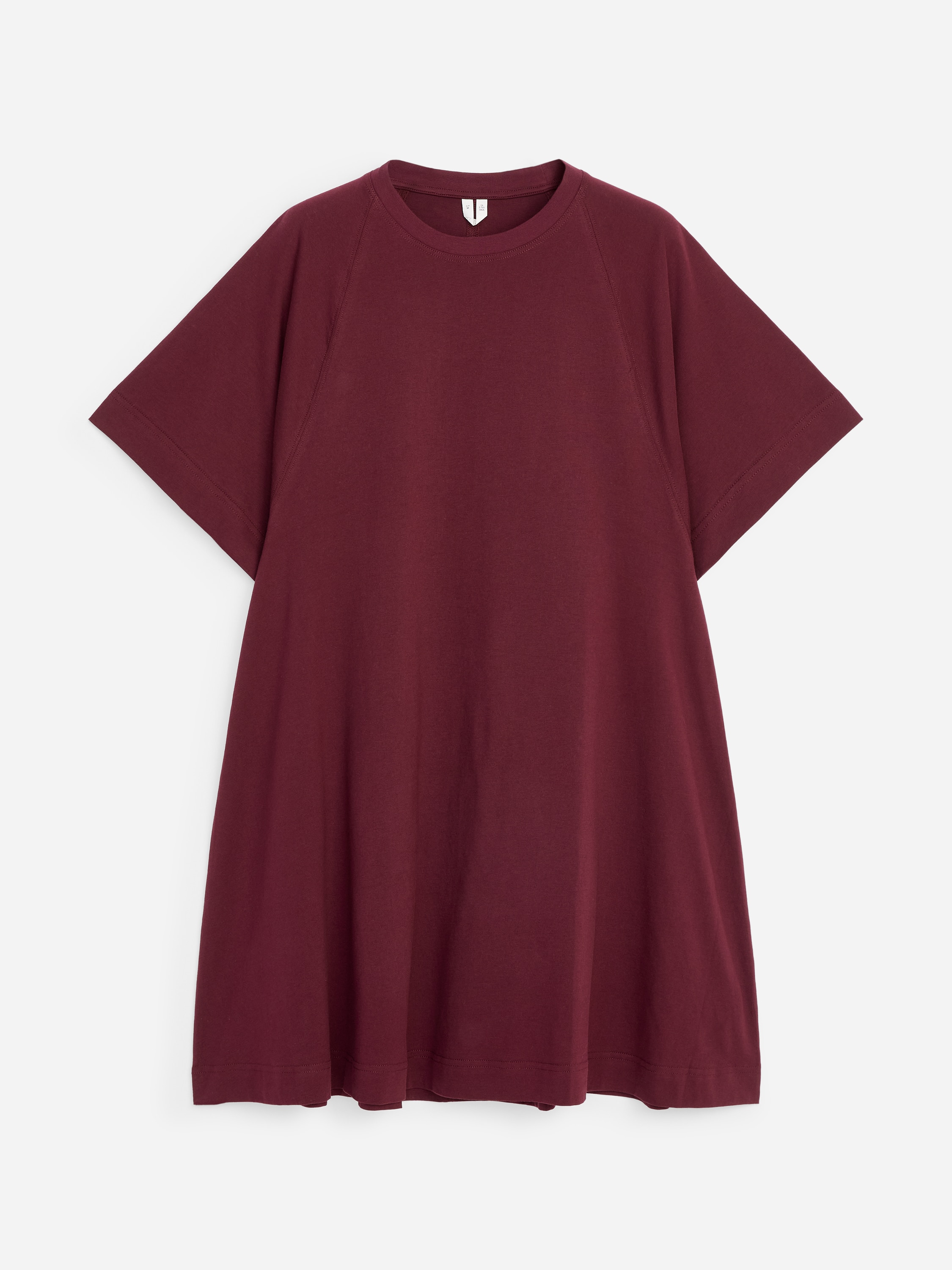 Jurk van katoenen jersey - Donkerrood/Zwart