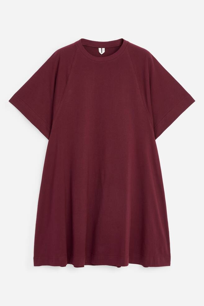 Cotton Jersey Dress - Dark red - 1