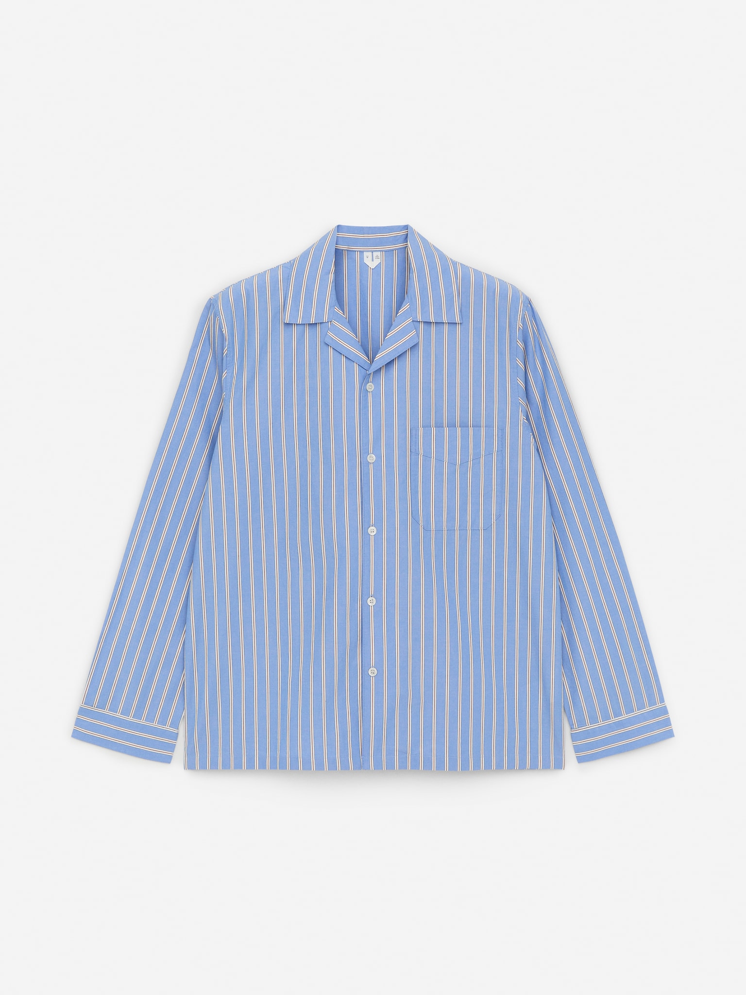 Chemise de pyjama en popeline - Bleu/Rayures/Bleu/Blanc