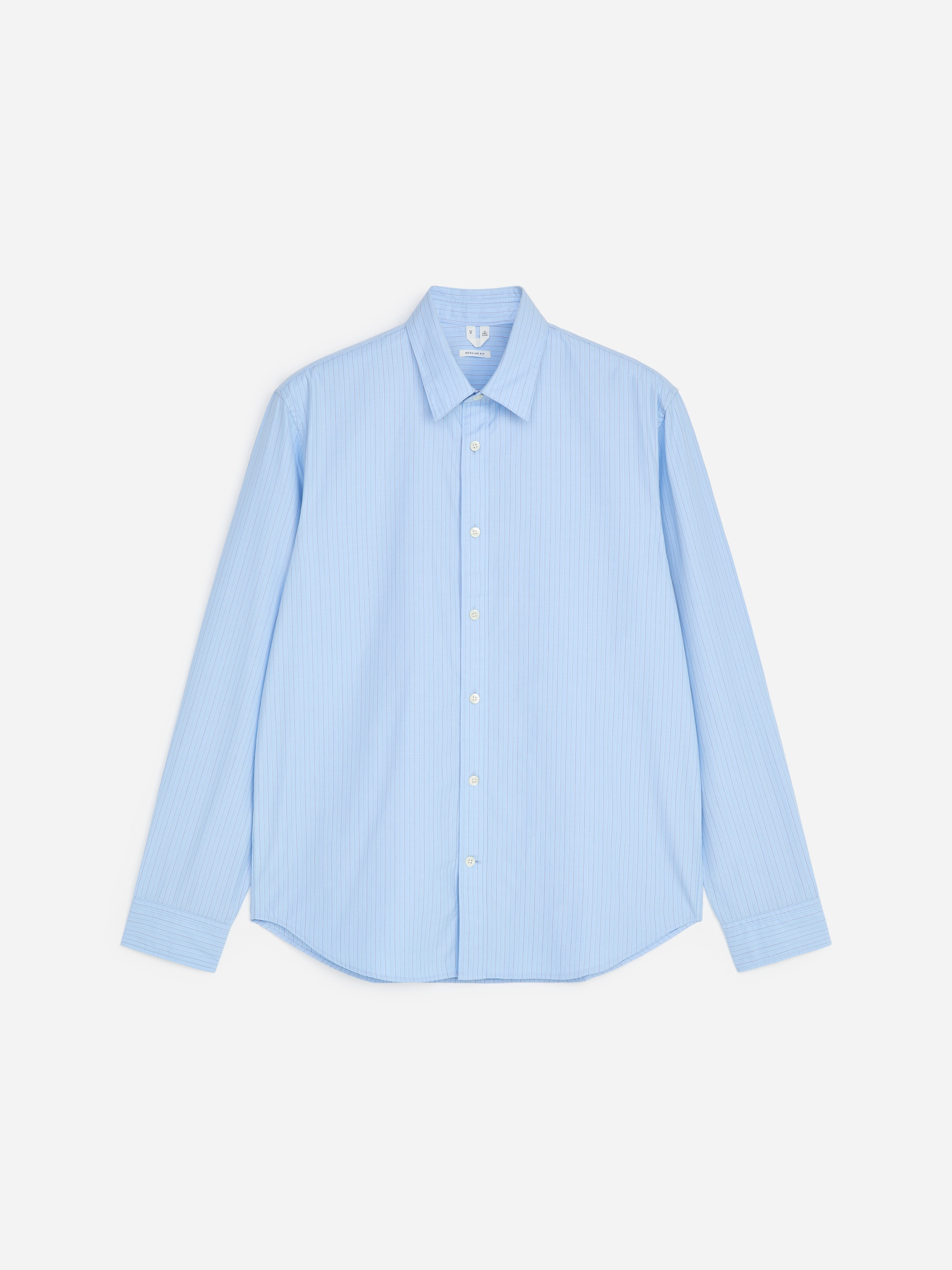 Chemise en coton et lyocell - Bleu ciel/Blanc